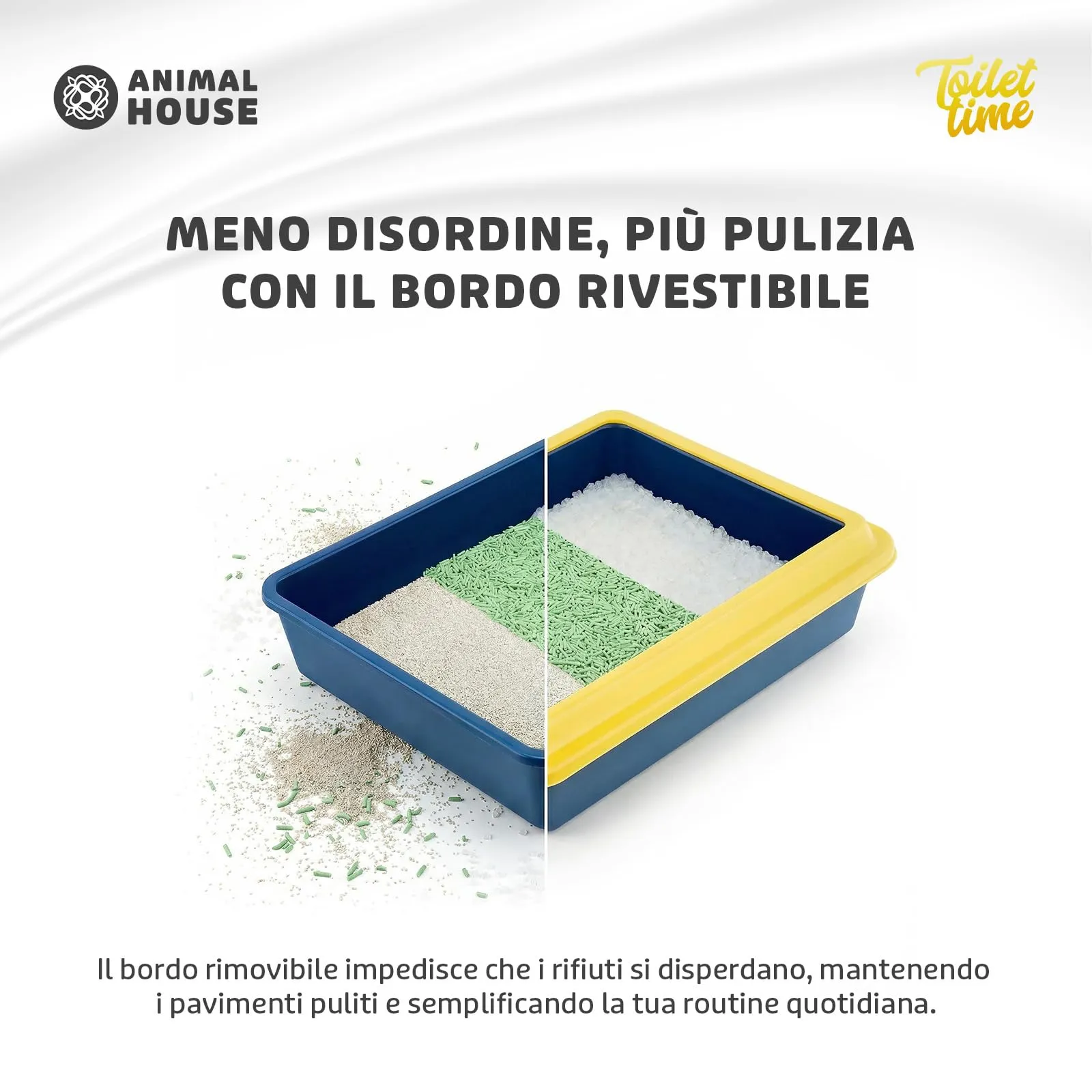Animal House Lettiera per Gatti Con Bordo, Vaschetta L - immagine 5
