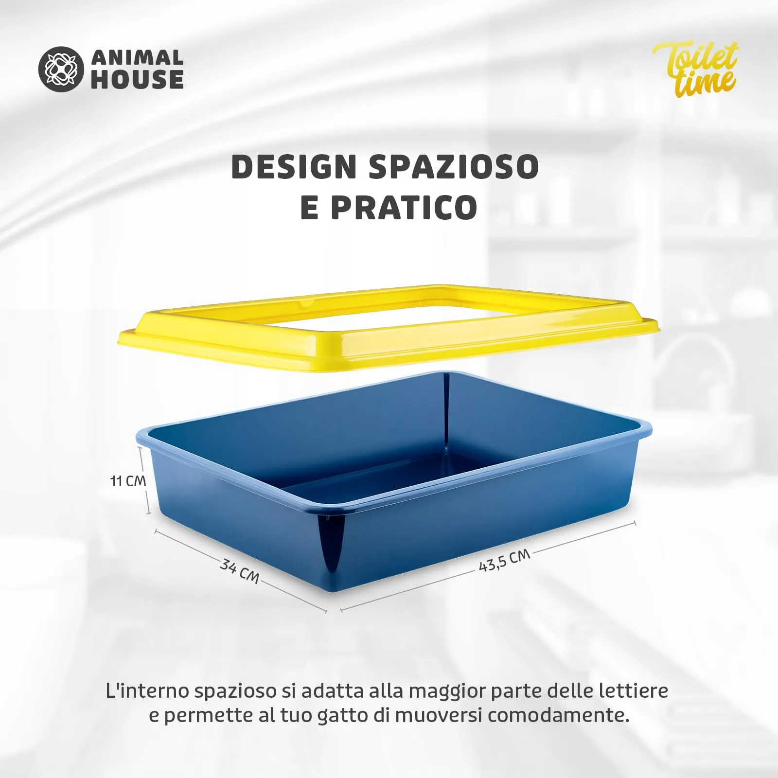 Animal House Lettiera per Gatti Con Bordo, Vaschetta L - immagine 6