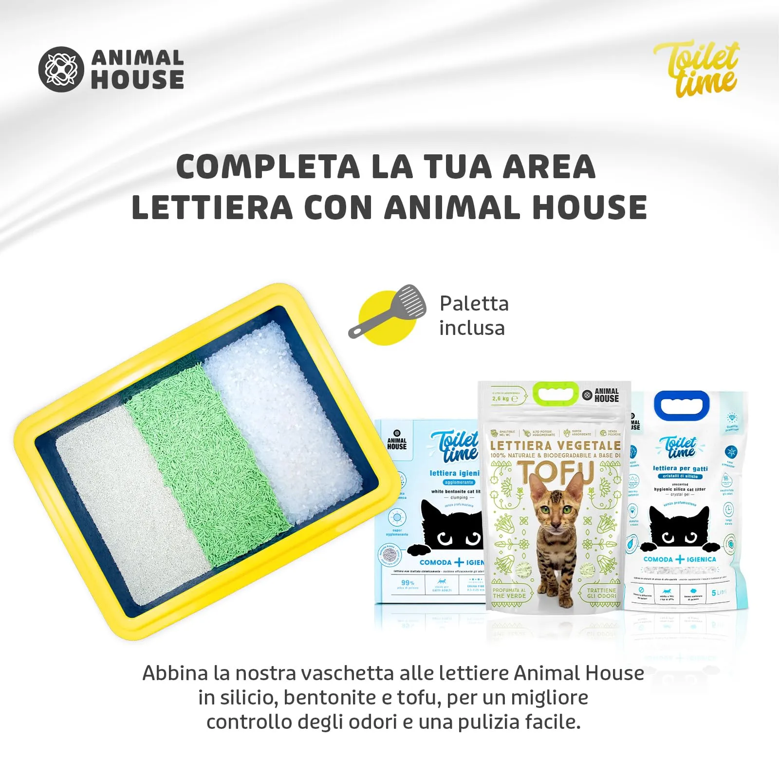 Animal House Lettiera per Gatti Con Bordo, Vaschetta L - immagine 7