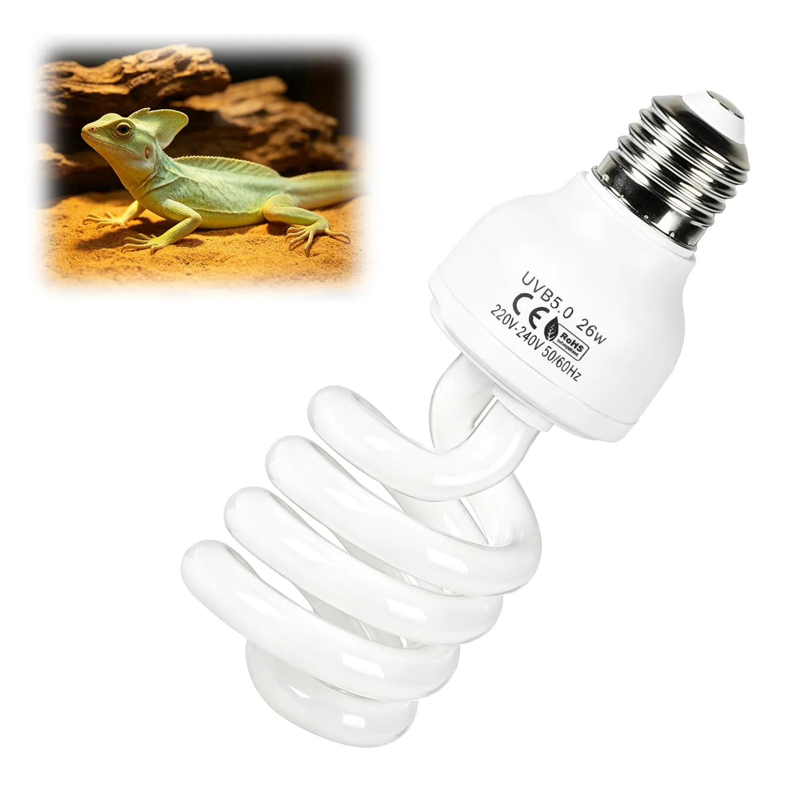 LALAGO 26W UVB 5,0 Lampadina per Rettili, E27 Lampade UVA/UVB per Terrari - immagine 1