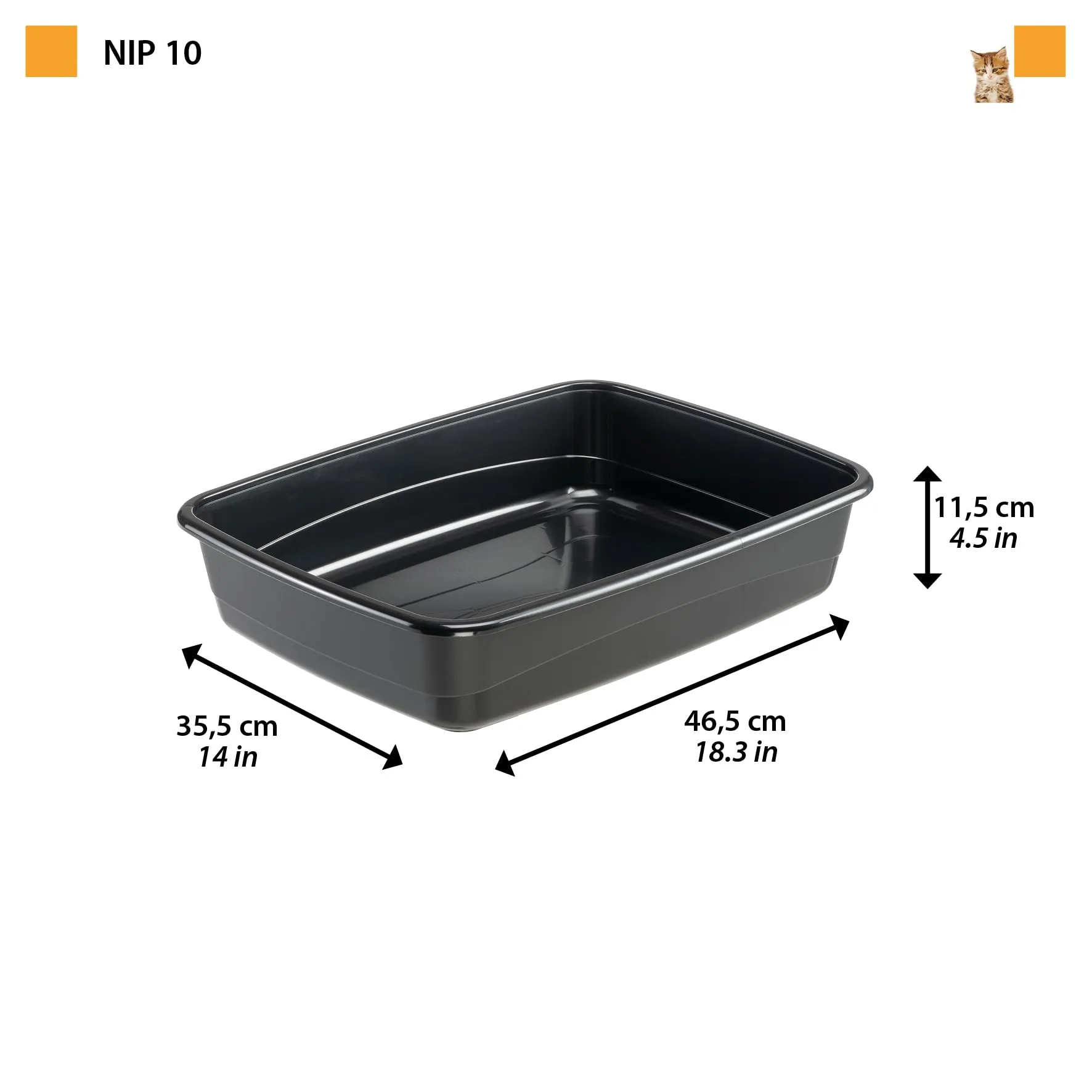 Ferplast Lettiera Gatto, Toilette per Gatti Grandi, in Plastica con Bordi Alti, Facile e Veloce da Pulire L 46,5 x W 35,5 x H 11,5 cm, Vari Colori - immagine 2