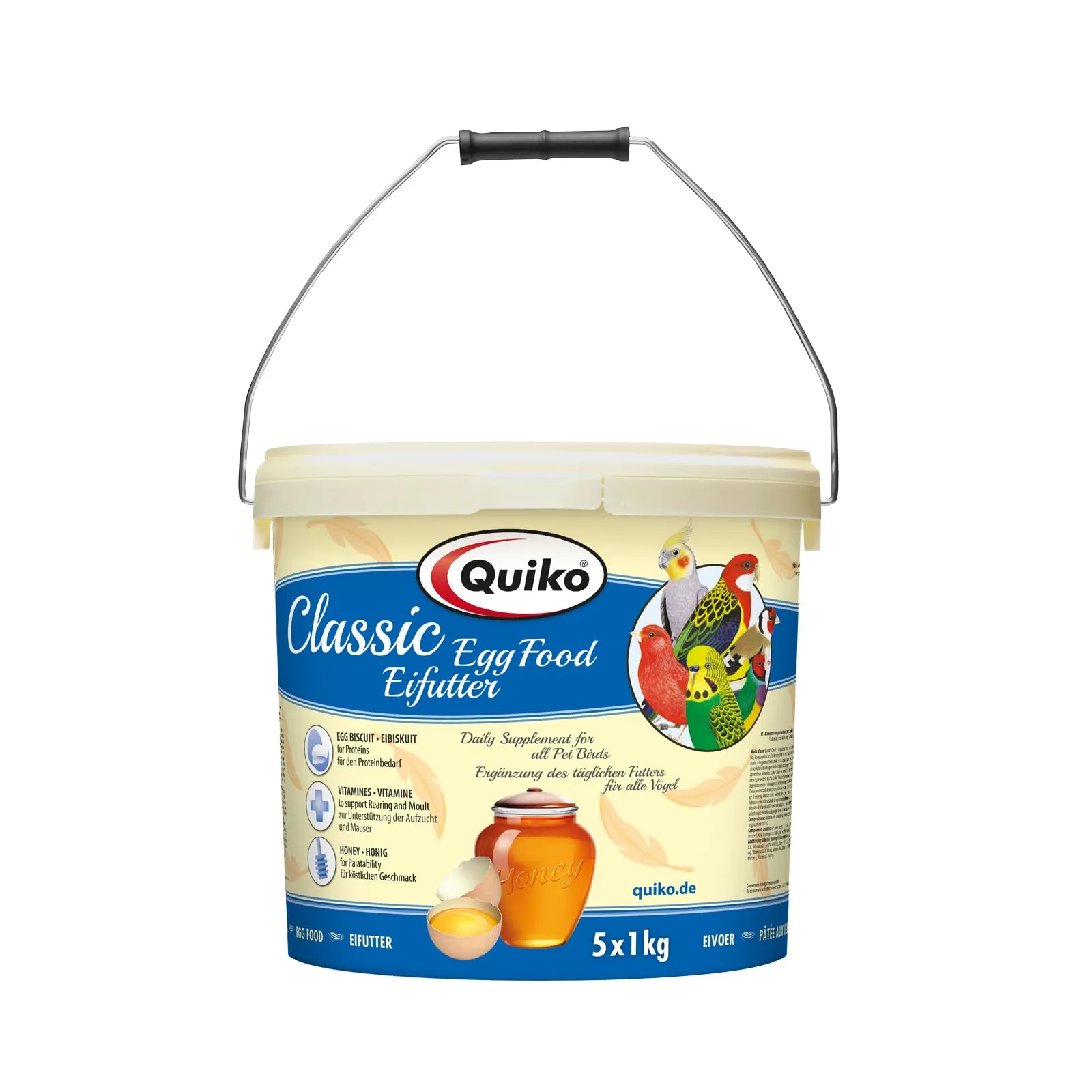 Quiko Classic Mangime per uova 5Kg Cibo concentrato e per la riproduzione per tutte le specie di uccelli ornamentali - immagine 1