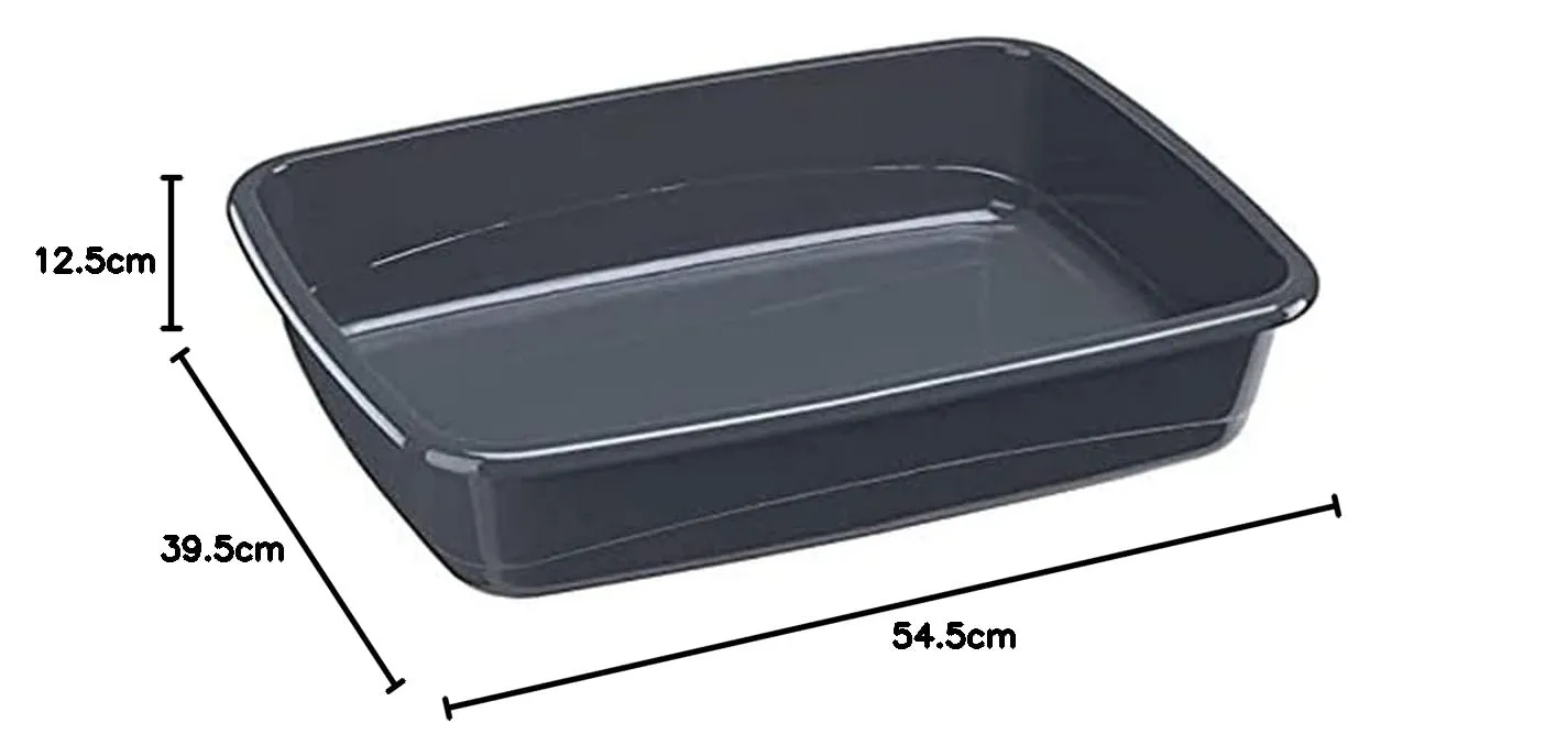 Ferplast Lettiera Gatto, Toilette per Gatti Grandi, in Plastica con Bordi Alti, Facile e Veloce da Pulire, L 54,5 x W 39,5 x H 12,5 cm, Vari Colori - immagine 2