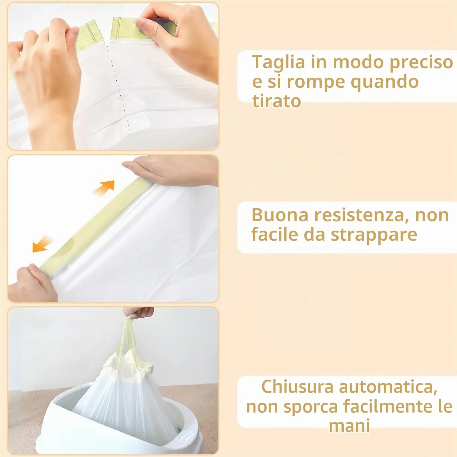 14 Sacchetti per Lettiera Gatto,Sacchi lettiere,Sacchetto gatti-L940x457mm - immagine 5