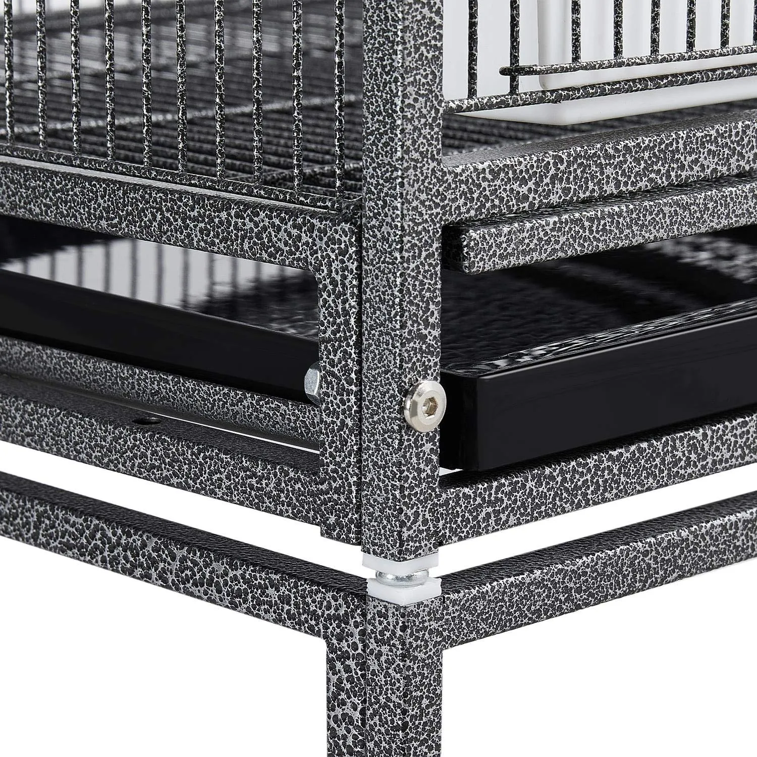 Yaheetech Gabbia Voliera Uccelli con Divisorio 95,5 × 45,5 × 105 cm Nera - immagine 8