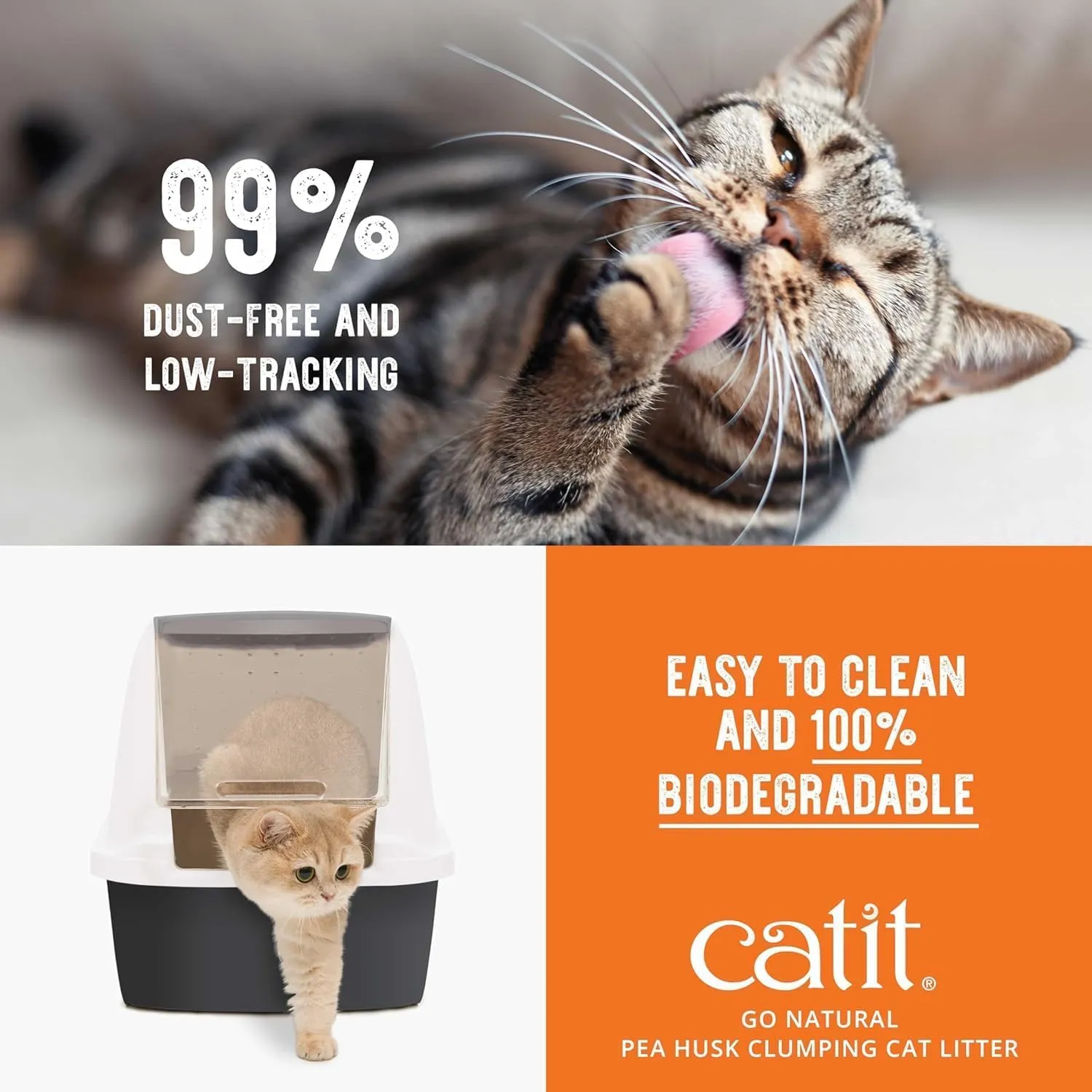 Catit diventa naturale! Clumping Pea Pod Lettiera per gatti al profumo di lavanda 2 x 2,8 kg (5,6 kg) - immagine 6