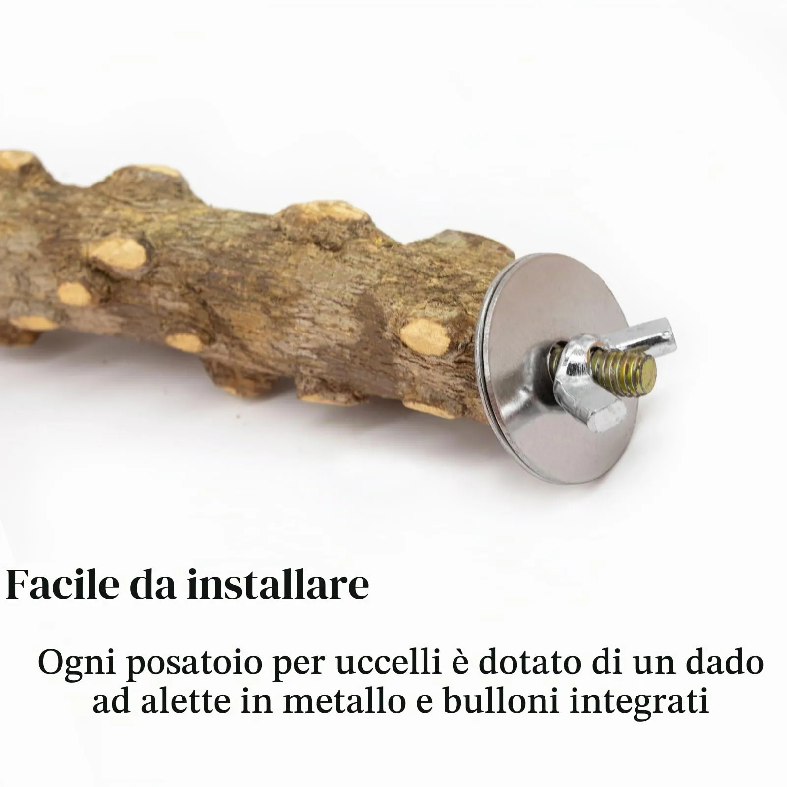 4 Pz Posatoi per Uccelli, Posatoi in Legno, Ramo D'uva Naturale Giocattolo per Pappagalli per Uccelli, Trespolo Posatoio Supporti per Uccelli in Legno Naturale per Piccolo Medi Pappagalli - immagine 3