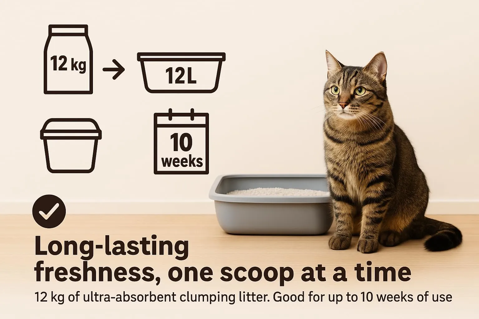 Flamingo Lettiera per gatti - lettiera agglomerante - granulometria extra fine - 12L (12KG) per 10 settimane - Origine Canada - naturale & senza profumo - Ideale per 1 o più gatti - immagine 5