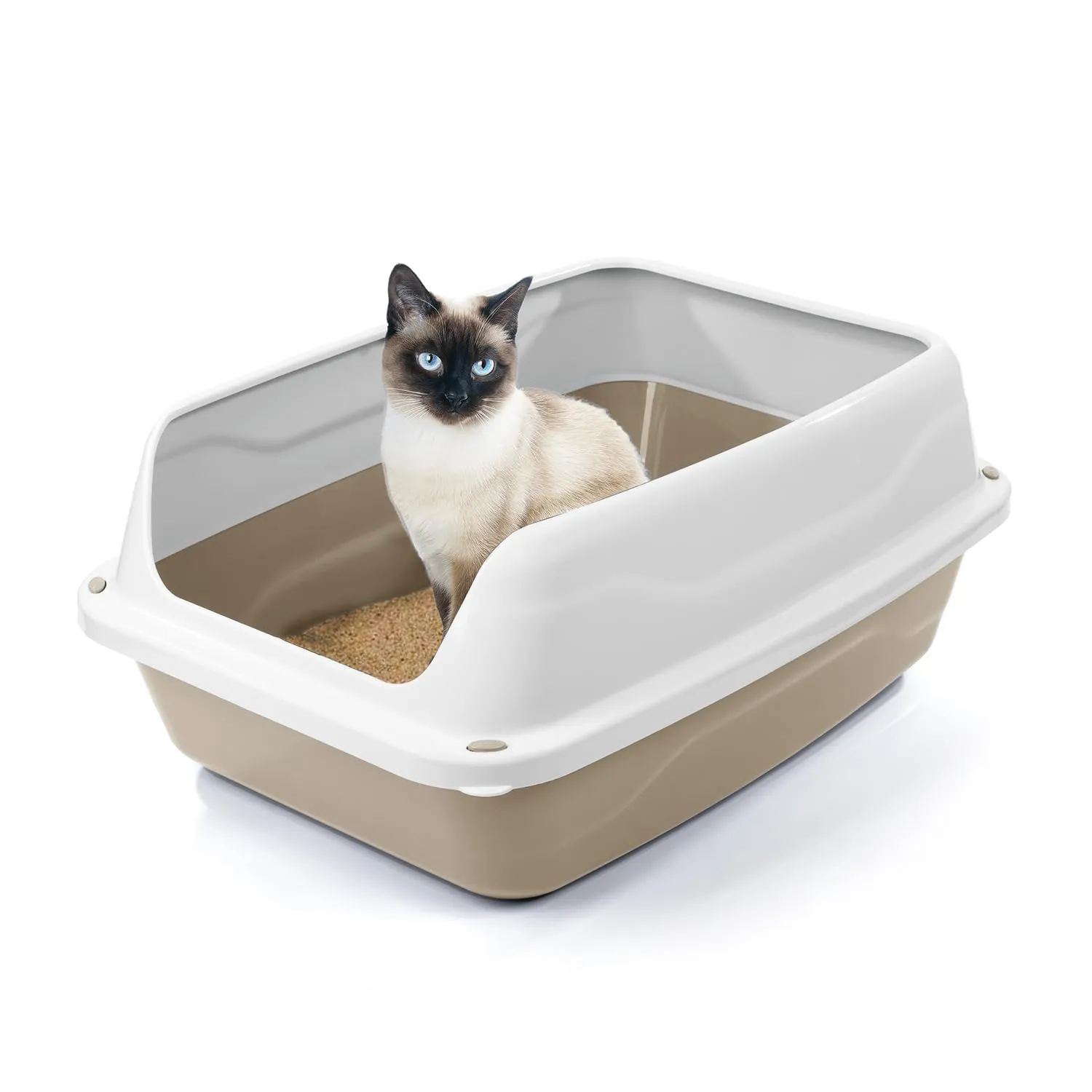 Patam lettiera aperta per gatti con bordi alti e paletta omaggio, 56 cm x 40 cm x 24 cm Made in Italy – Milù Maxi Beige - immagine 2