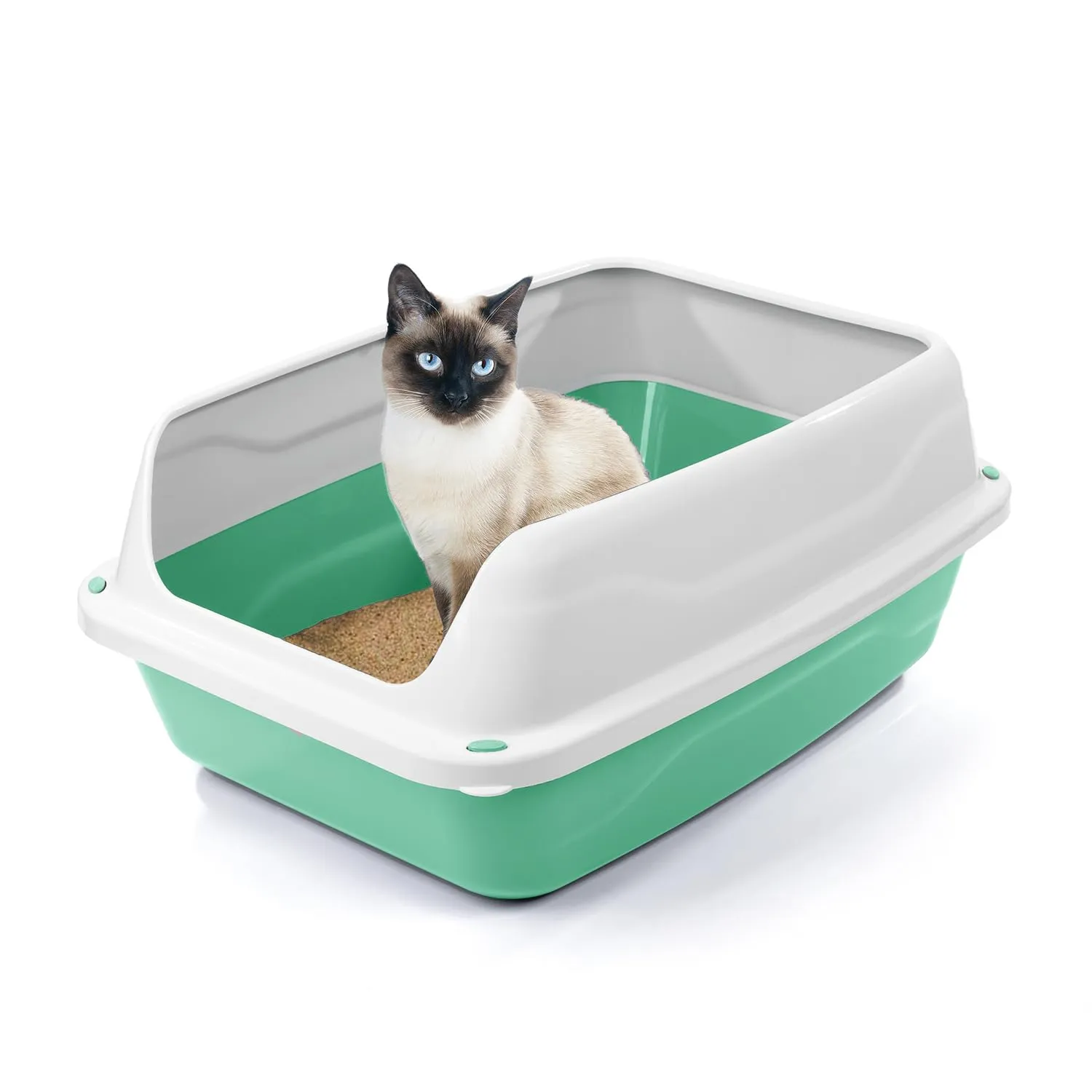 Patam lettiera aperta per gatti con bordi alti e paletta omaggio, 56 cm x 40 cm x 24 cm Made in Italy – Milù Maxi Verde - immagine 2