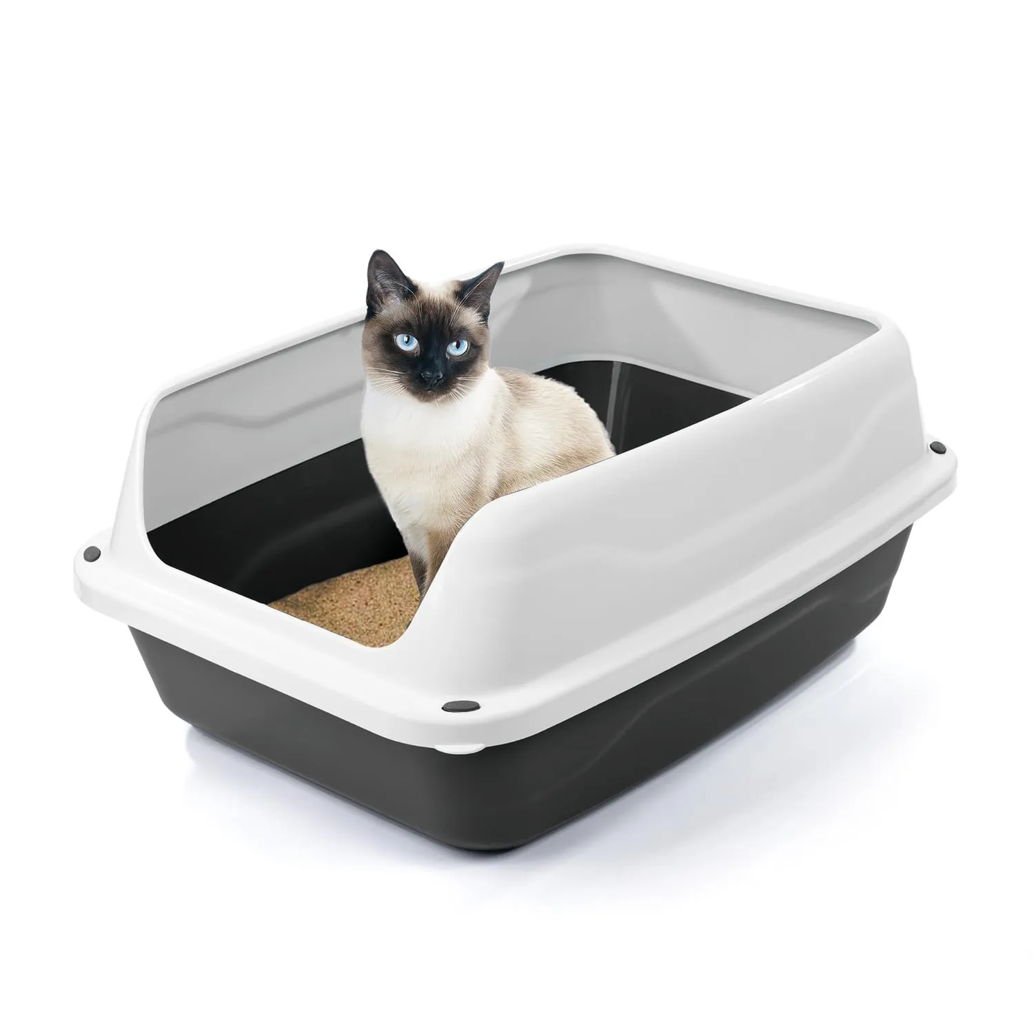 Patam lettiera aperta per gatti con bordi alti e paletta omaggio, 56 cm x 40 cm x 24 cm Made in Italy – Milù Maxi Grigio - immagine 2