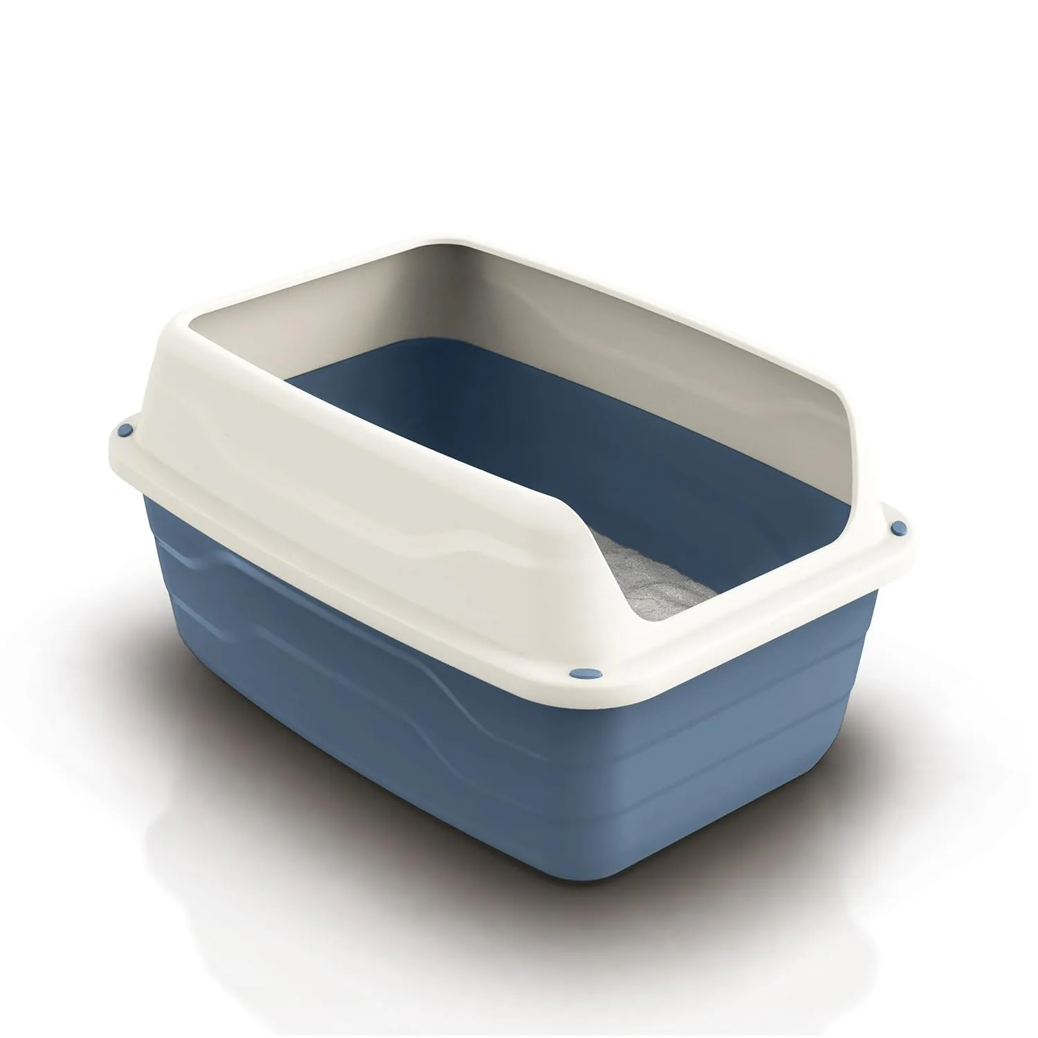 Patam lettiera aperta per gatti con bordi alti e paletta omaggio, 56 cm x 40 cm x 30 cm Made in Italy – Attila Blu - immagine 3