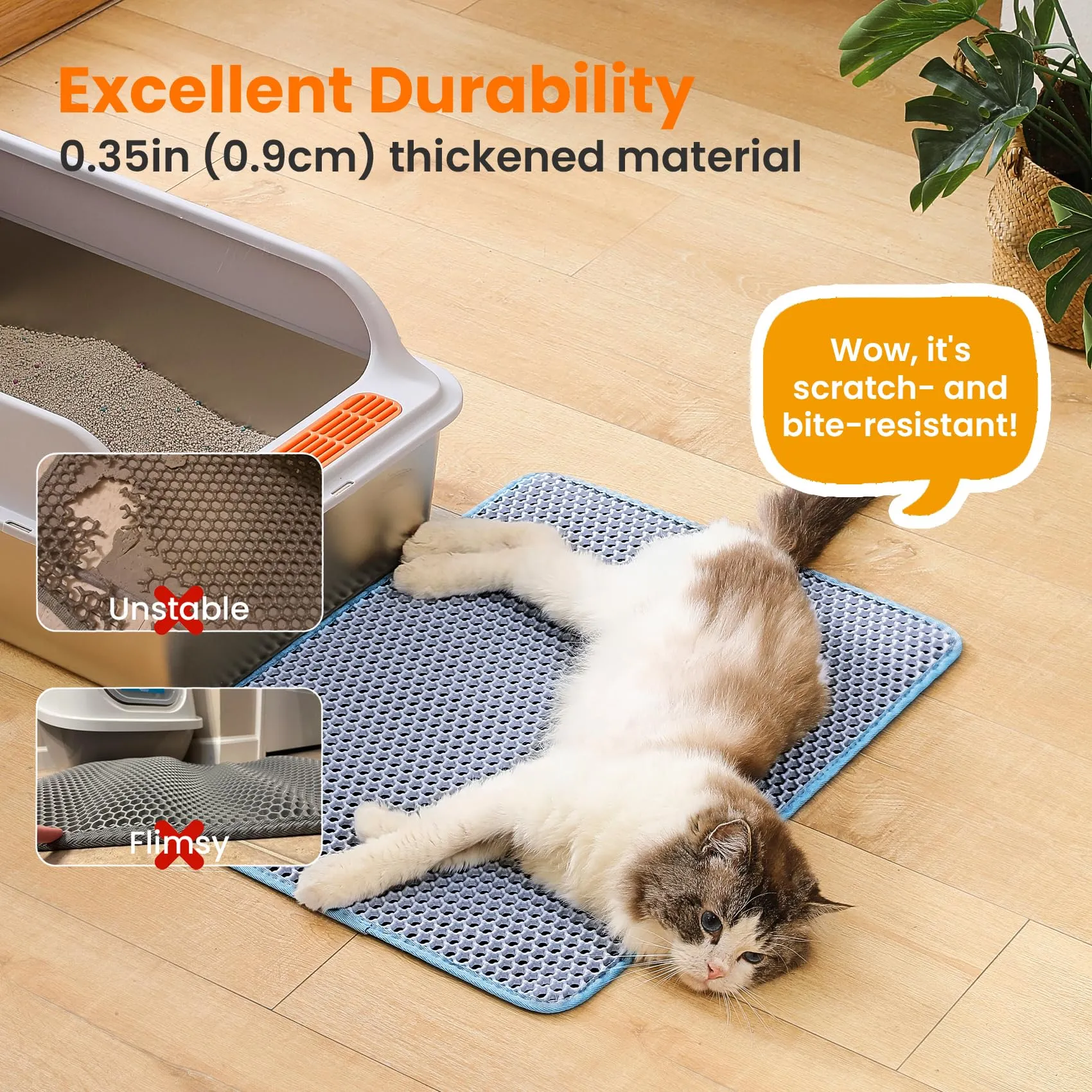 Petinstinct Tappetino per Lettiera Gatto, Design Nido d'Ape 2 Strati - immagine 6