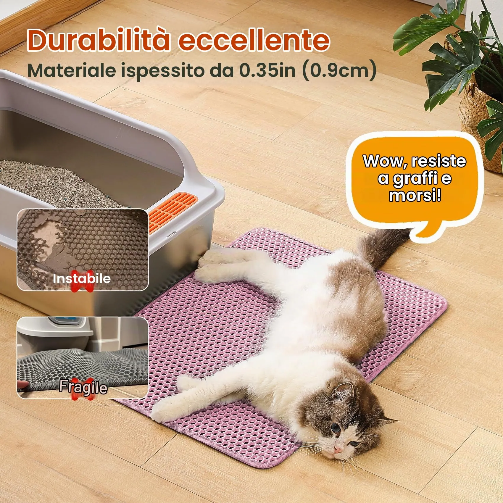 Petinstinct Tappetino per Lettiera Gatto, Design Nido d'Ape 2 Strati - immagine 6