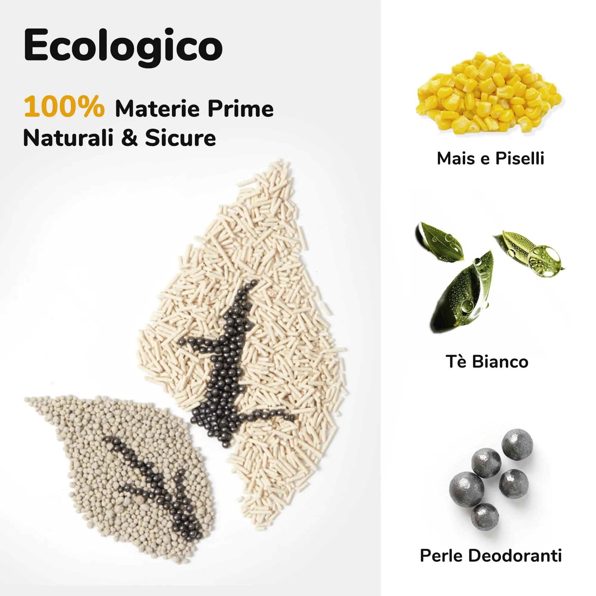 FUKUMARU Lettiera per Gatti Mista, 12l / 5,4kg, Lettiera Gatto Tofu, Profuma di Tè Bianco, Neutralizzazione Efficace degli Odori, Carbone Attivo, Ultra Assorbente, Senza Polvere. - immagine 2