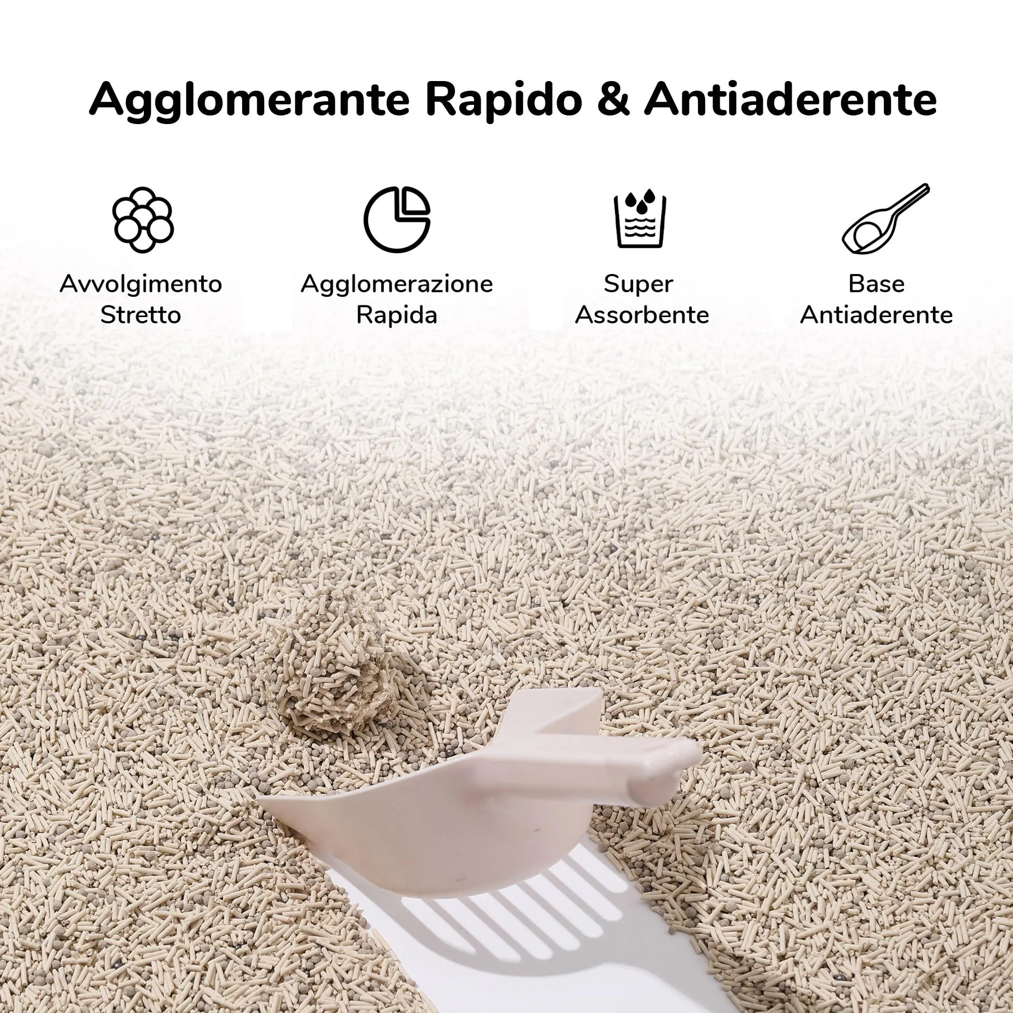 FUKUMARU Lettiera per Gatti Mista, 12l / 5,4kg, Lettiera Gatto Tofu, Profuma di Tè Bianco, Neutralizzazione Efficace degli Odori, Carbone Attivo, Ultra Assorbente, Senza Polvere. - immagine 5