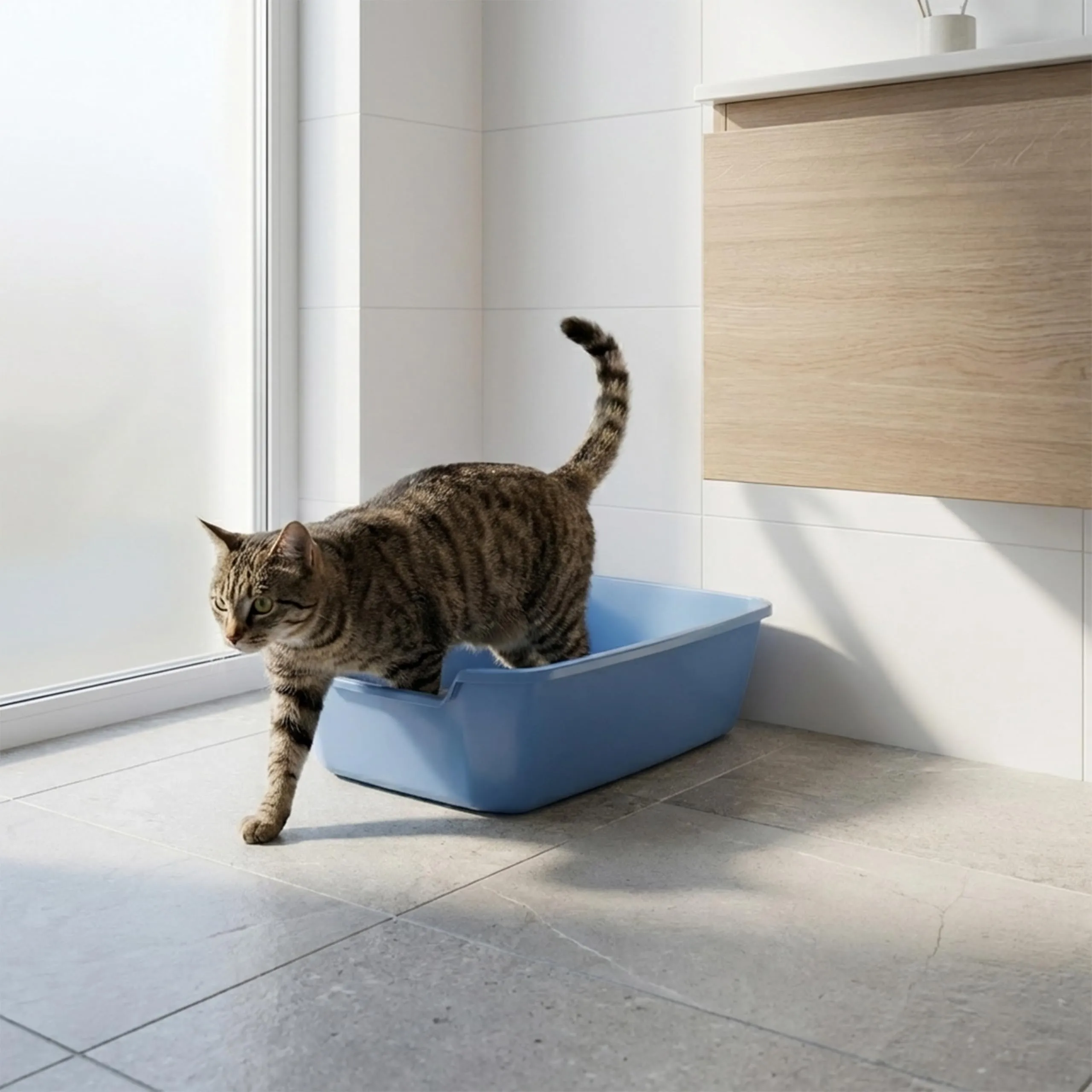 Ferplast Lettiera Gatto, Toilette per Gatti Grandi, in Plastica con Bordi Alti, Facile e Veloce da Pulire L 46 x W 36 x H 16,2 cm, Vari Colori - immagine 2