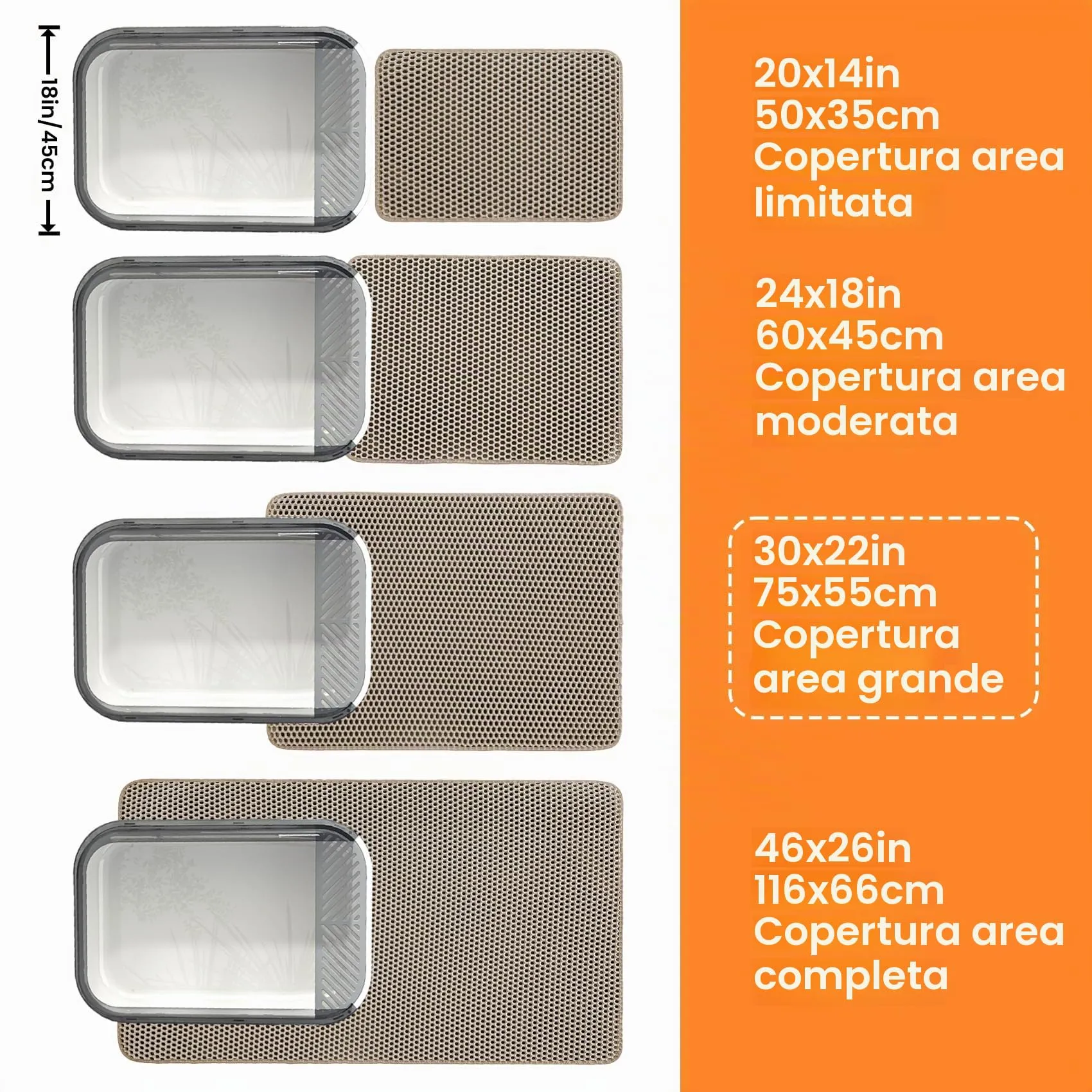 Petinstinct Tappetino Extra Grande per Lettiera Gatto, Design Nido d'Ape - immagine 9