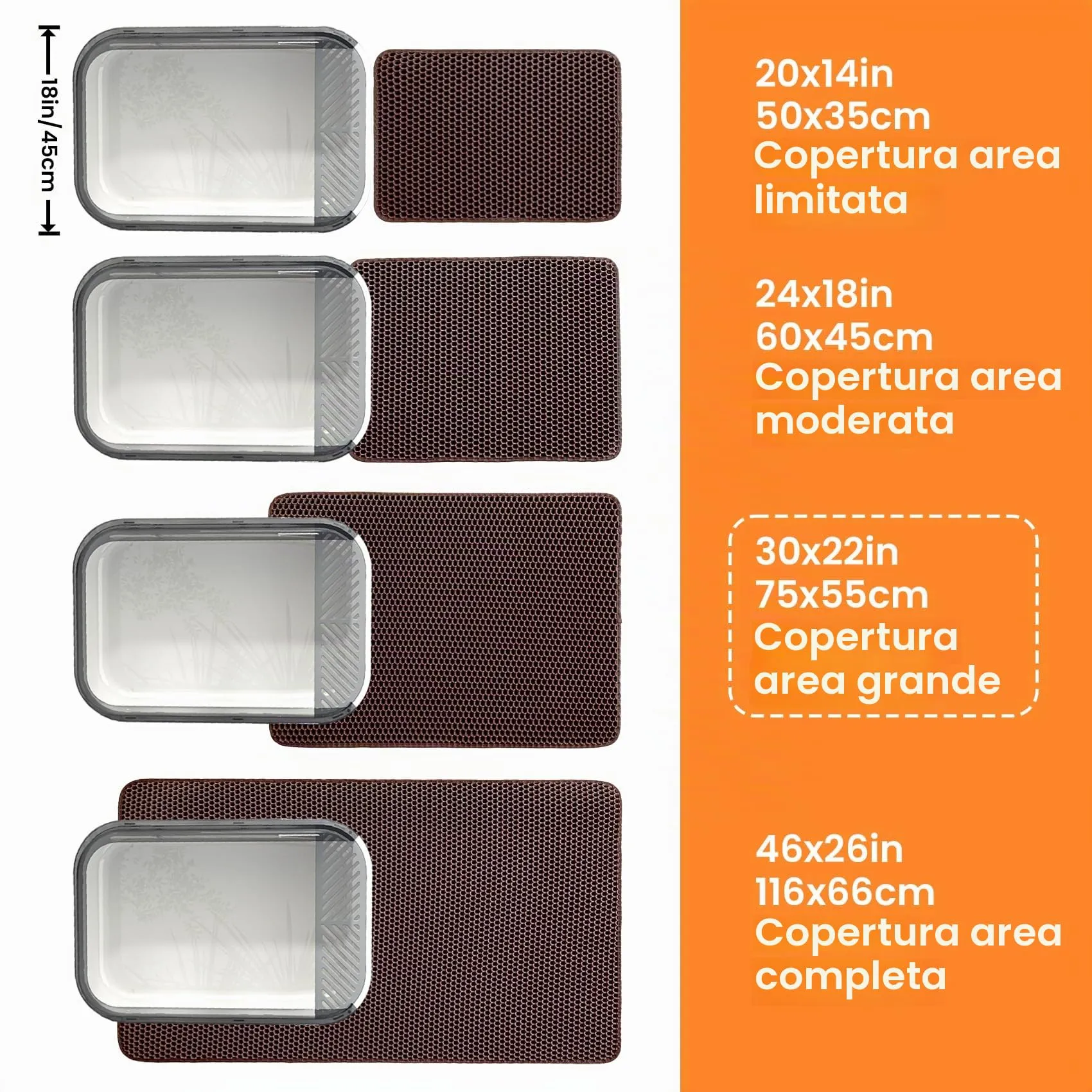 Petinstinct Tappetino Extra Grande per Lettiera Gatto, Design Nido d'Ape - immagine 9