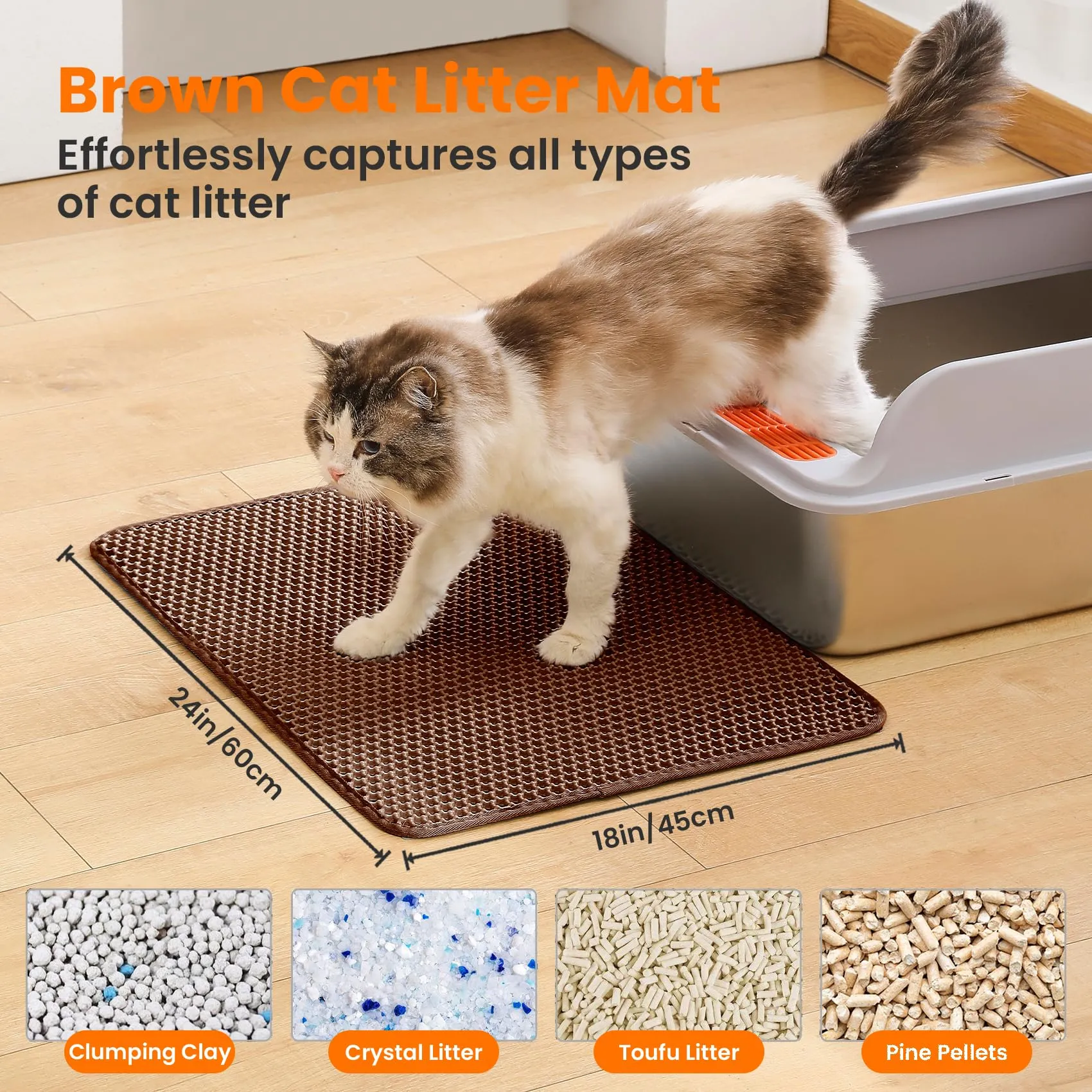 Petinstinct Tappetino per Lettiera Gatto, Design Nido d'Ape 2 Strati - immagine 2