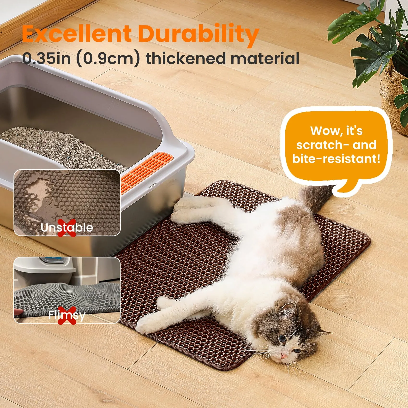 Petinstinct Tappetino per Lettiera Gatto, Design Nido d'Ape 2 Strati - immagine 6