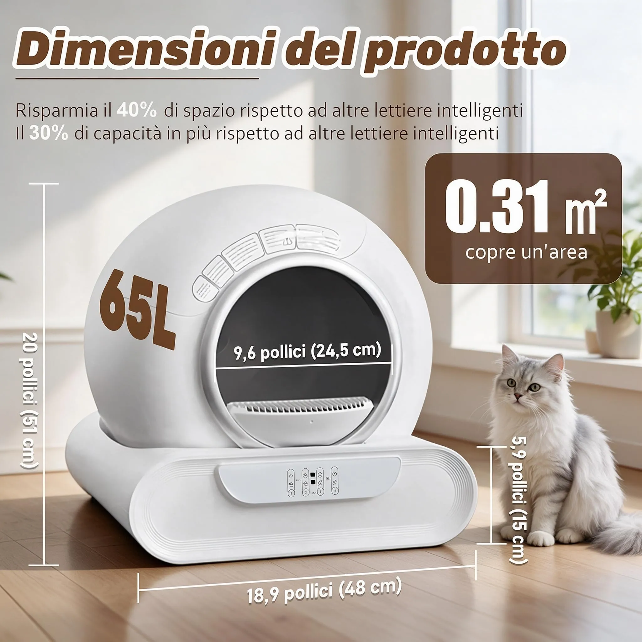 Lettiera Gatto Autopulente, Antiodore, Adatto a Più Gatti - immagine 2