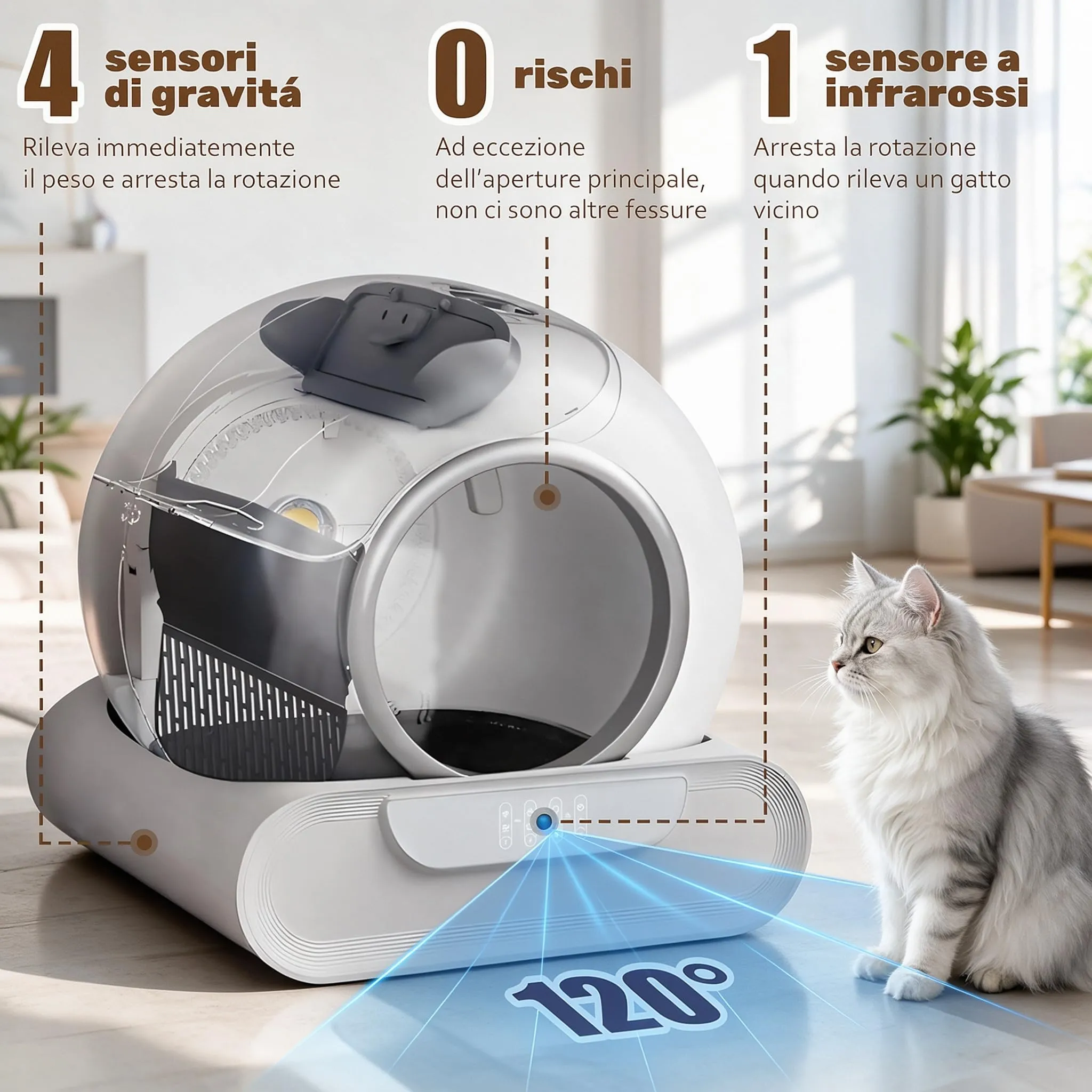 Lettiera Gatto Autopulente, Antiodore, Adatto a Più Gatti - immagine 4