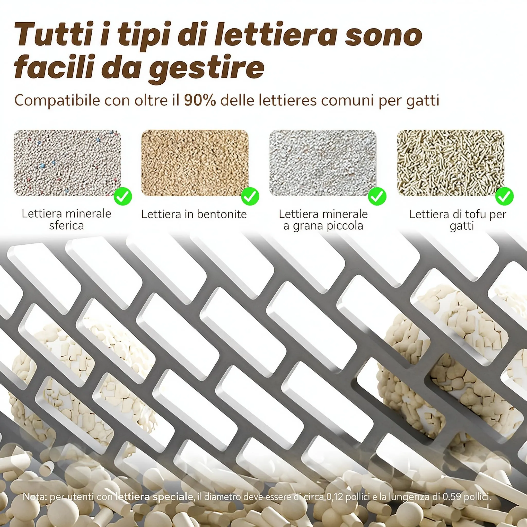 Lettiera Gatto Autopulente, Antiodore, Adatto a Più Gatti - immagine 6