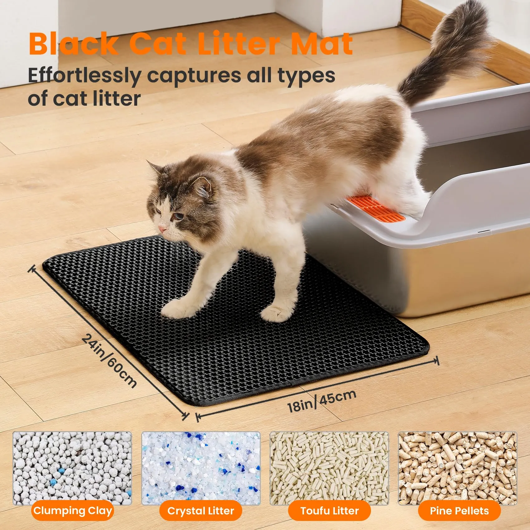Petinstinct Tappetino per Lettiera Gatto, Design Nido d'Ape 2 Strati - immagine 2