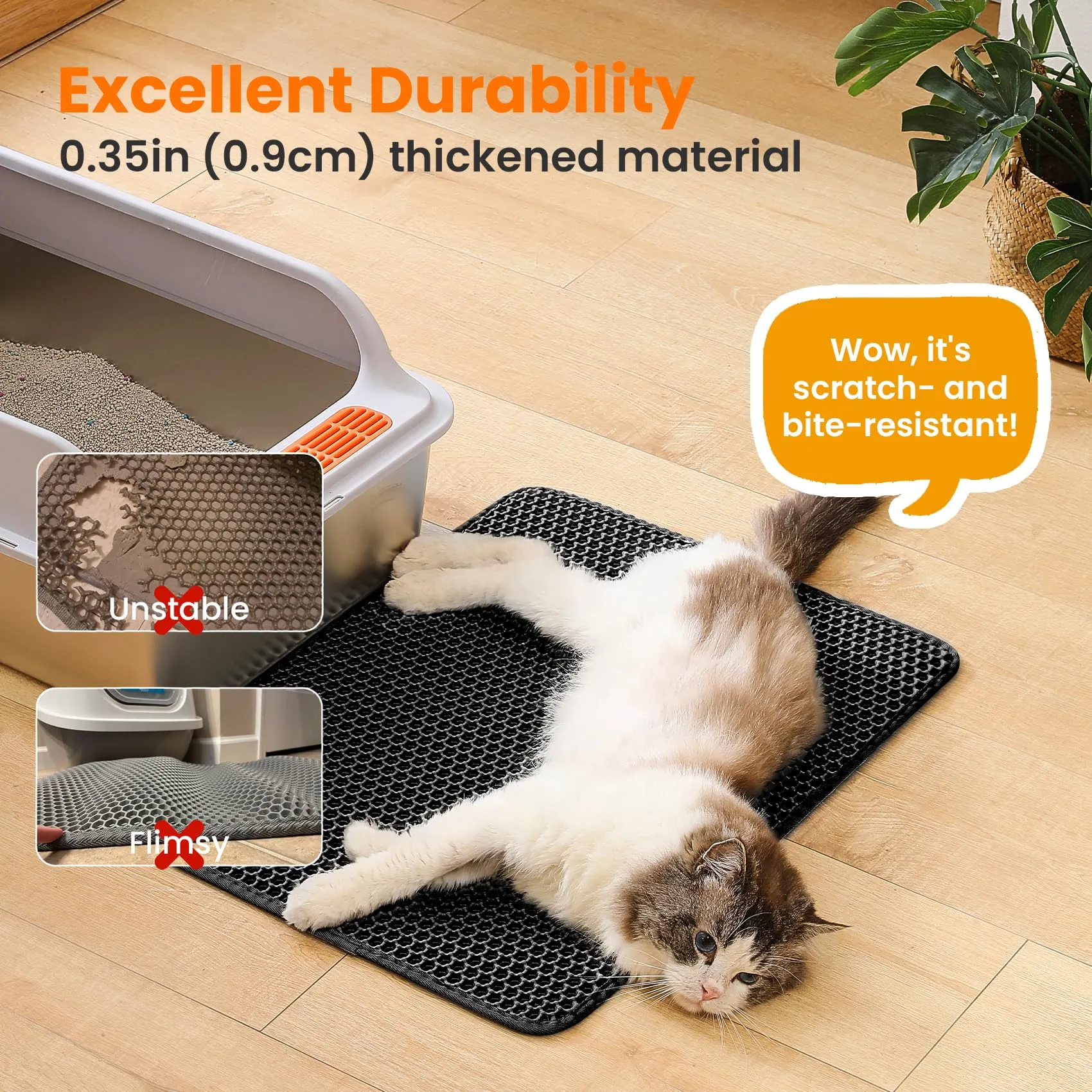 Petinstinct Tappetino per Lettiera Gatto, Design Nido d'Ape 2 Strati - immagine 6