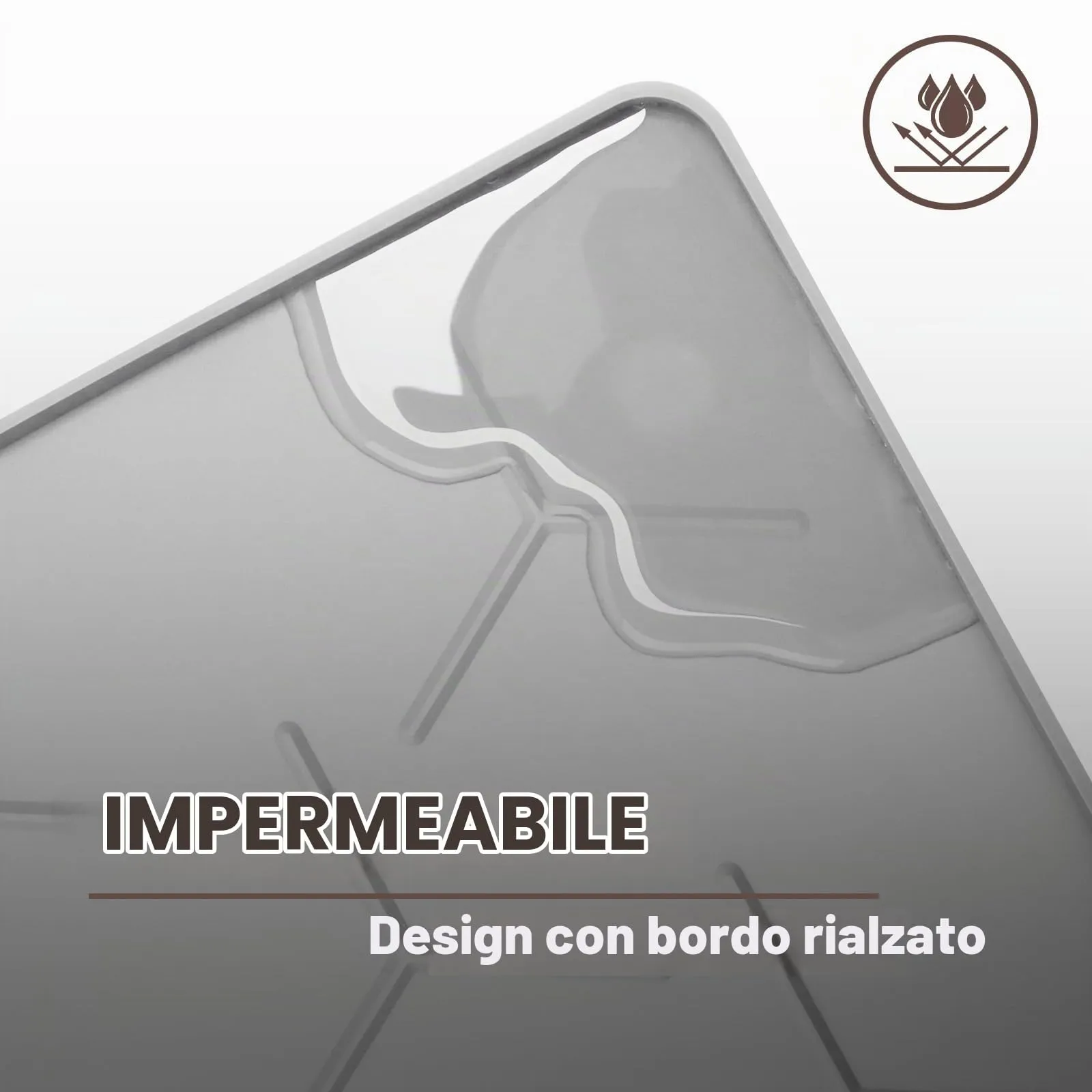 Garoopion Tappetino Lettiera Gatto Silicone, Grande 86x56cm, Grigio - immagine 7
