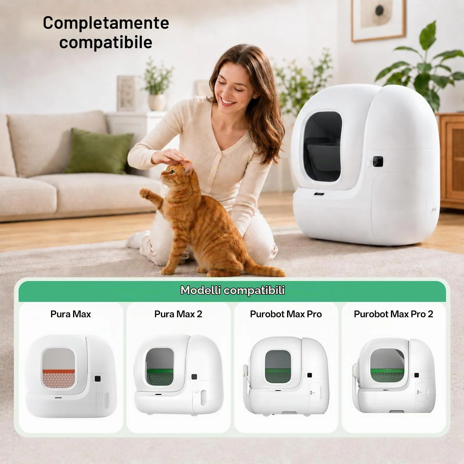 Deodorante N50 per Lettiera Autopulente Pura Max 2, Controllo Degli Odori Non Irritante, Alta Sicurezza, Profumo a Lunga Durata（6 pezzi） - immagine 2
