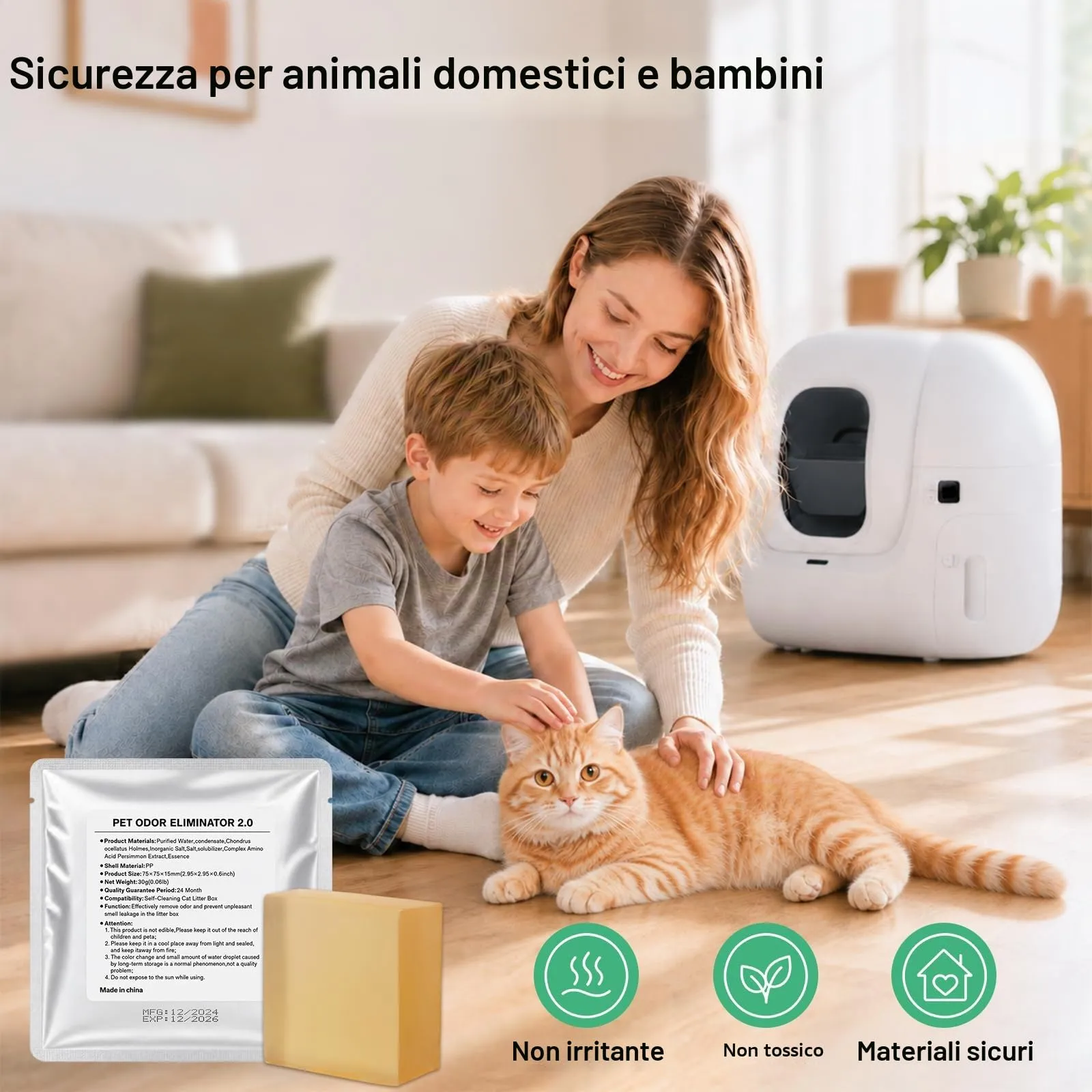Deodorante N50 per Lettiera Autopulente Pura Max 2, Controllo Degli Odori Non Irritante, Alta Sicurezza, Profumo a Lunga Durata（6 pezzi） - immagine 3