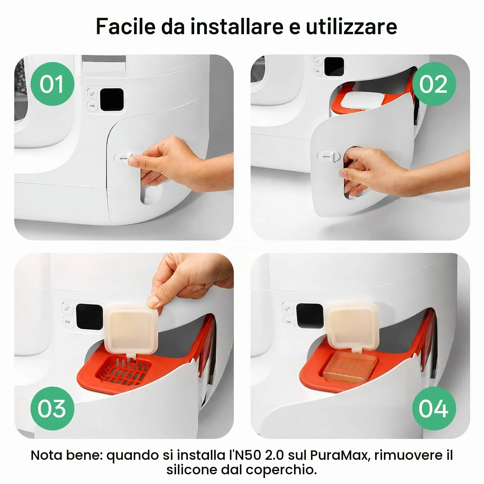 Deodorante N50 per Lettiera Autopulente Pura Max 2, Controllo Degli Odori Non Irritante, Alta Sicurezza, Profumo a Lunga Durata（6 pezzi） - immagine 5