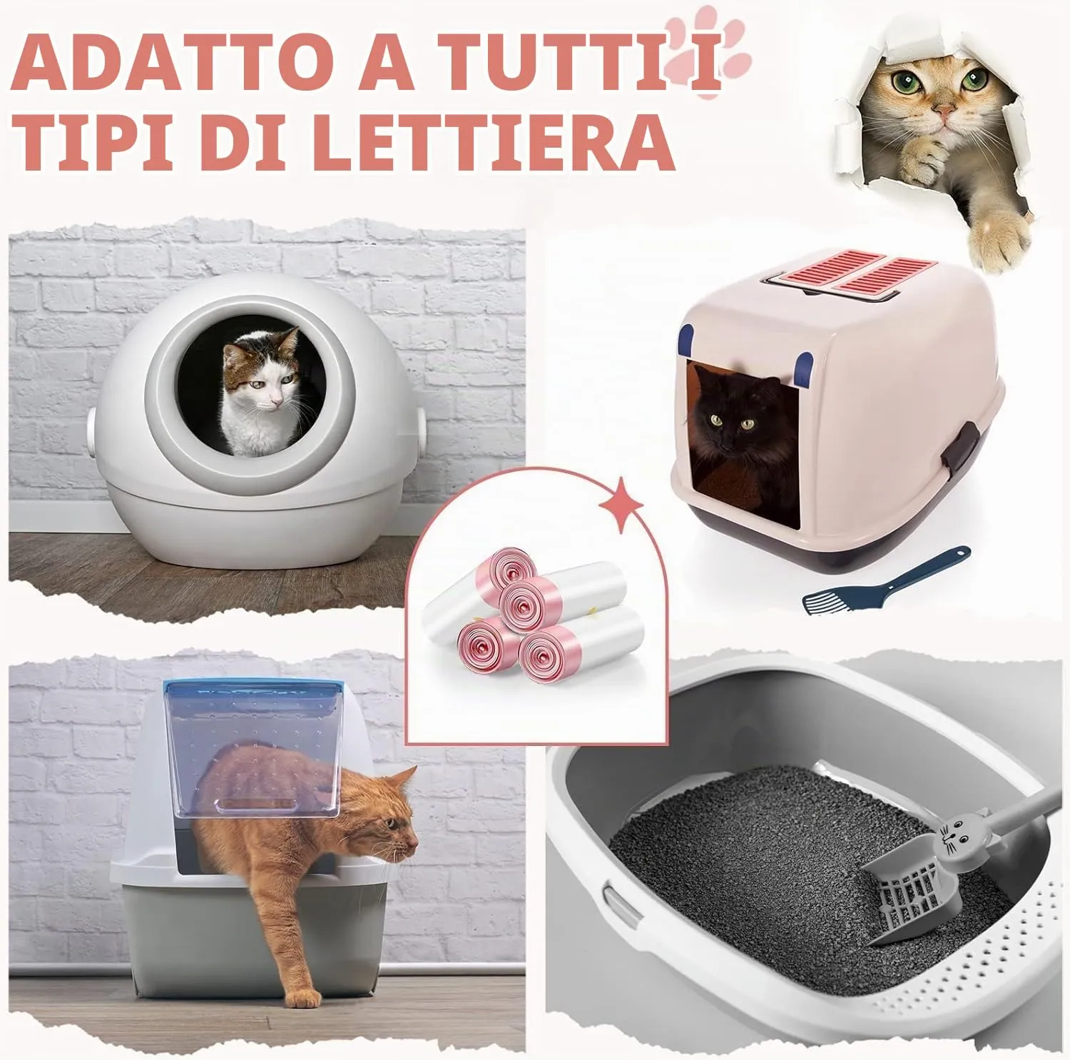 30 Sacchetti per Lettiera Gatto,Sacchi lettiere,Sacchetto gatti-XL 115x45cm - immagine 5