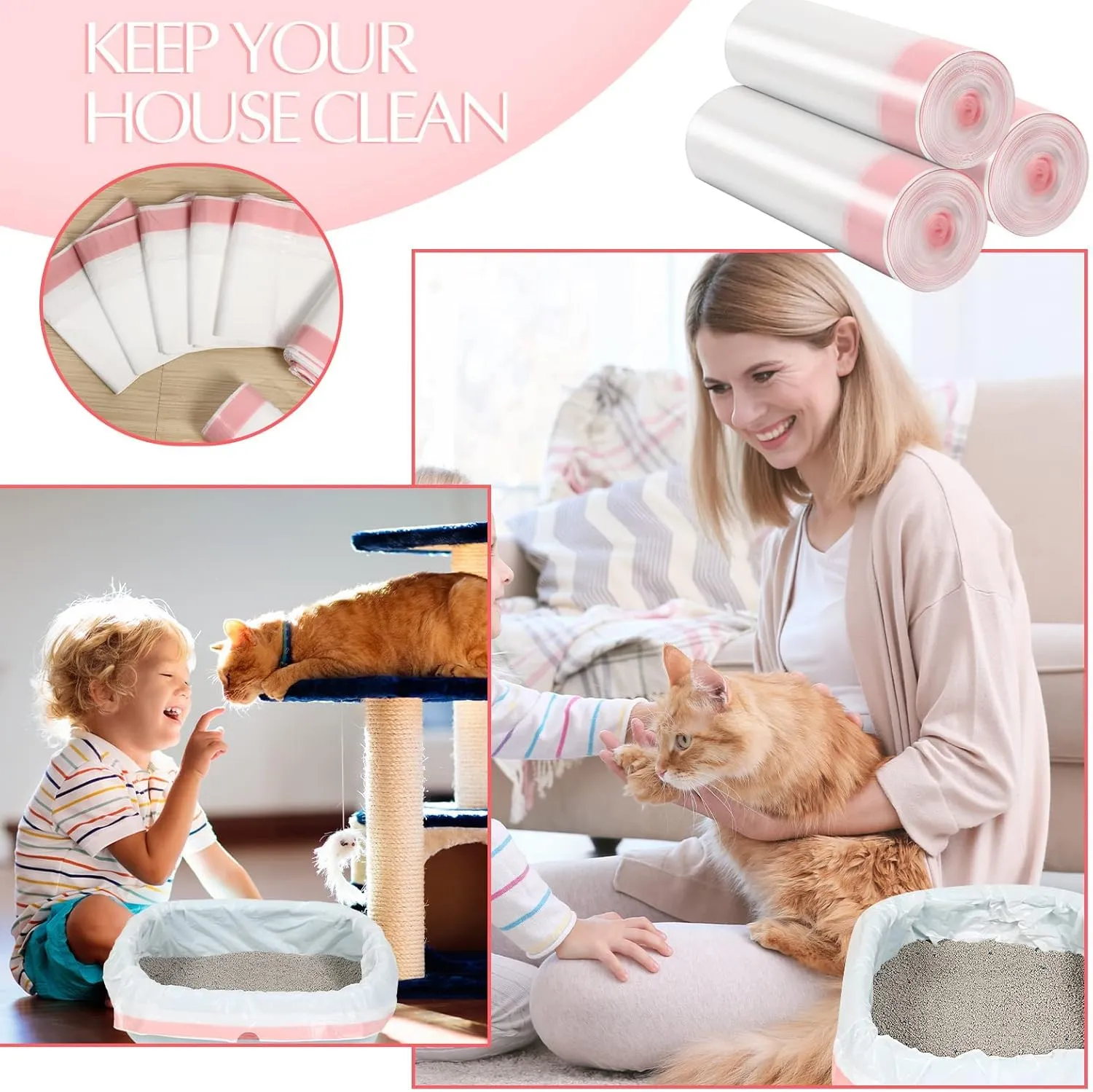 30 Sacchetti per Lettiera Gatto,Sacchi lettiere,Sacchetto gatti-XL 115x45cm - immagine 6