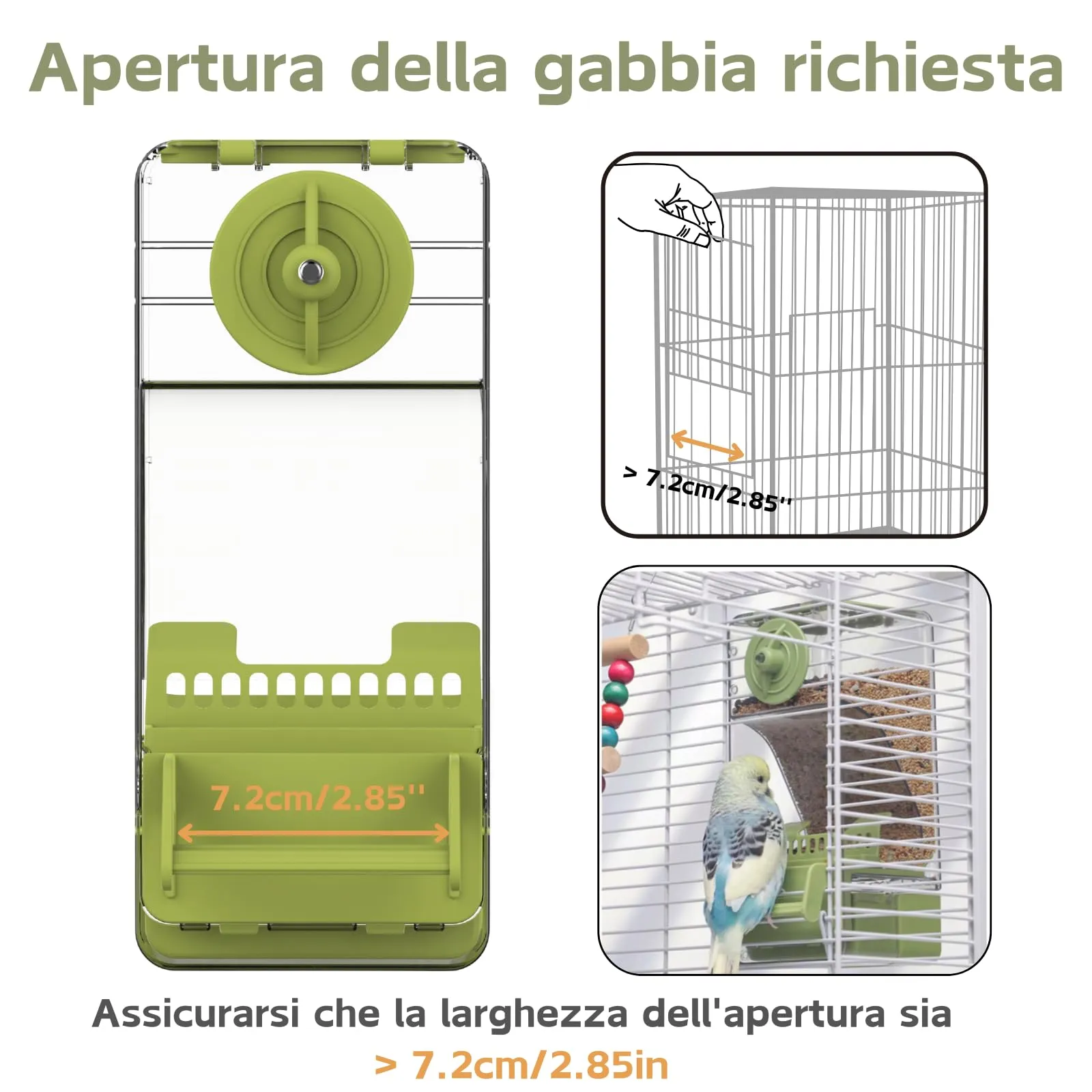Mangiatoia automatica e distributore d'acqua per uccelli, mangiatoia per gabbia per uccelli con trespolo per parrocchetto canarino calopsitta fringuello (Blu) - immagine 4