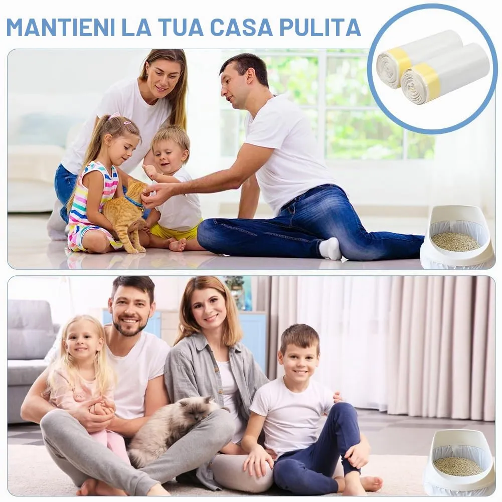 Adiwo Sacchetti Lettiera Gatto, 20 pezzi Sacchetti per Escrementi per Gatti con Coulisse Sacchi Resistenti ai Graffi 90x46cm con Maniglia per il Trasporto, Durevole, Resistente agli Strappi - immagine 7