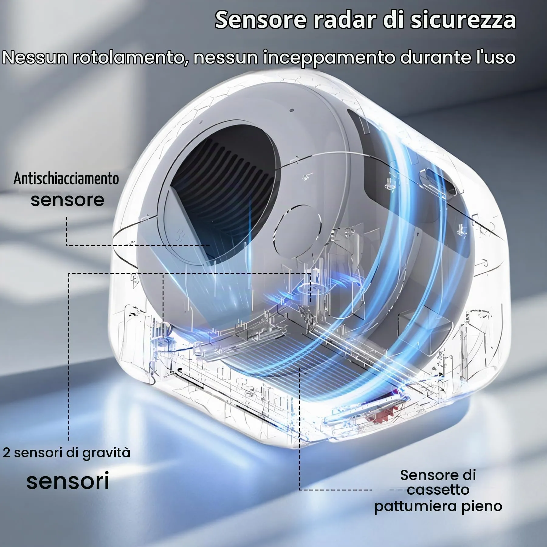 Lettiera Gatto Autopulente, Luci d'atmosfera, Lettiera Automatica - immagine 3