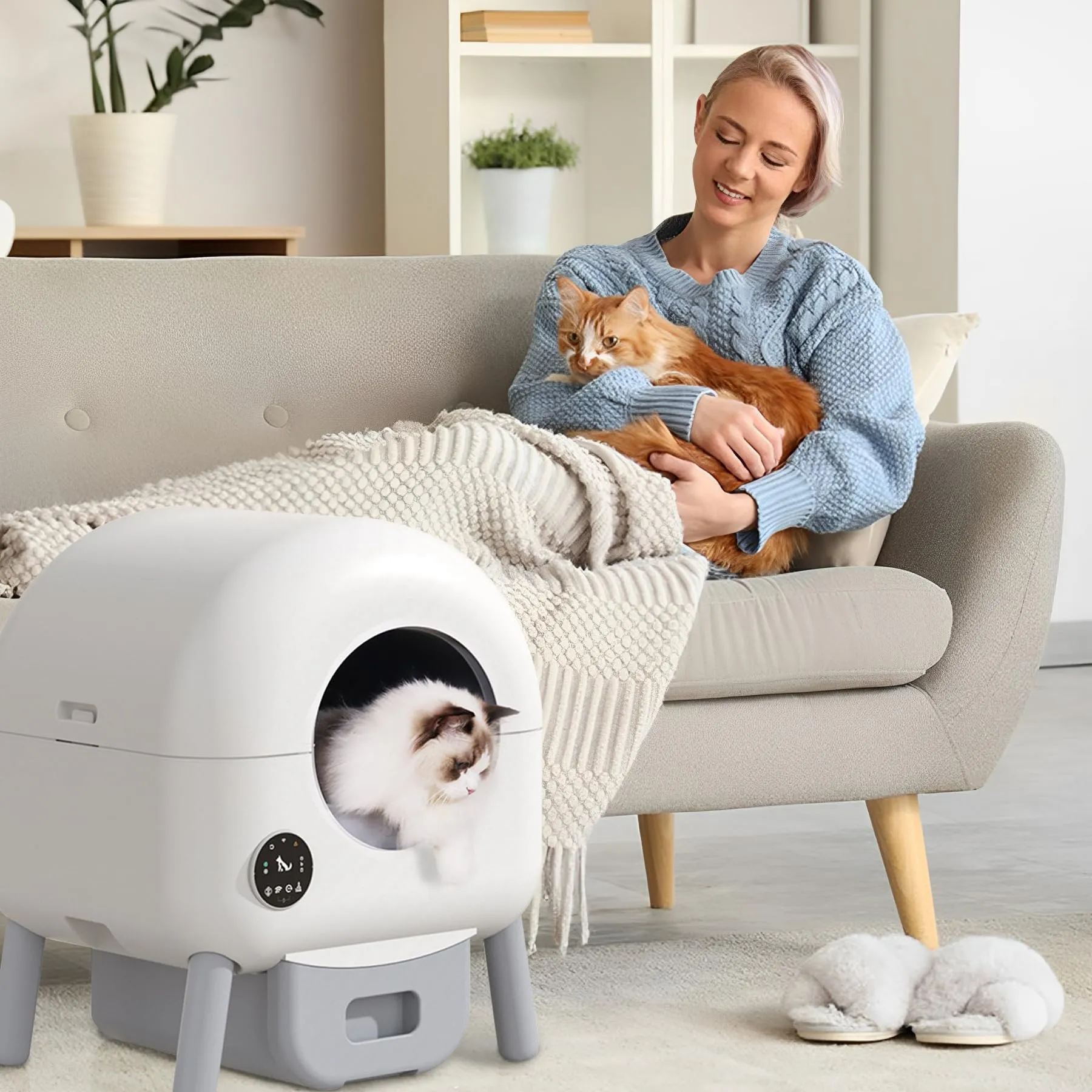 Lettiera Gatto Autopulente, Luci d'atmosfera, Lettiera Automatica - immagine 8