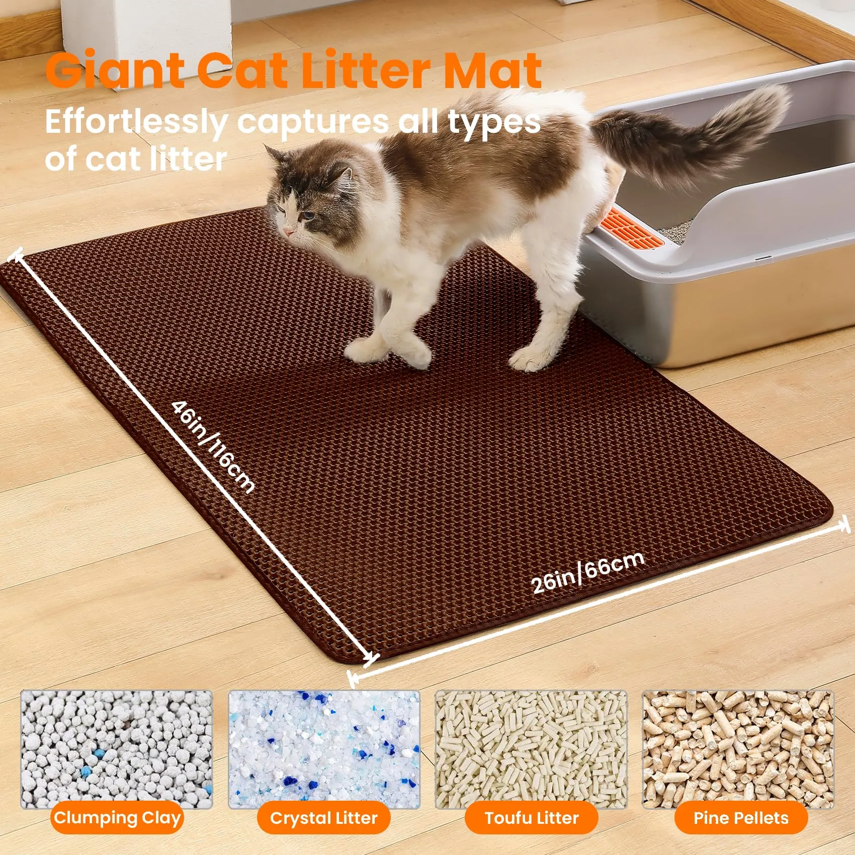 Petinstinct Tappetino Jumbo per Lettiera Gatto, Design Nido d'Ape 2 Strati - immagine 2
