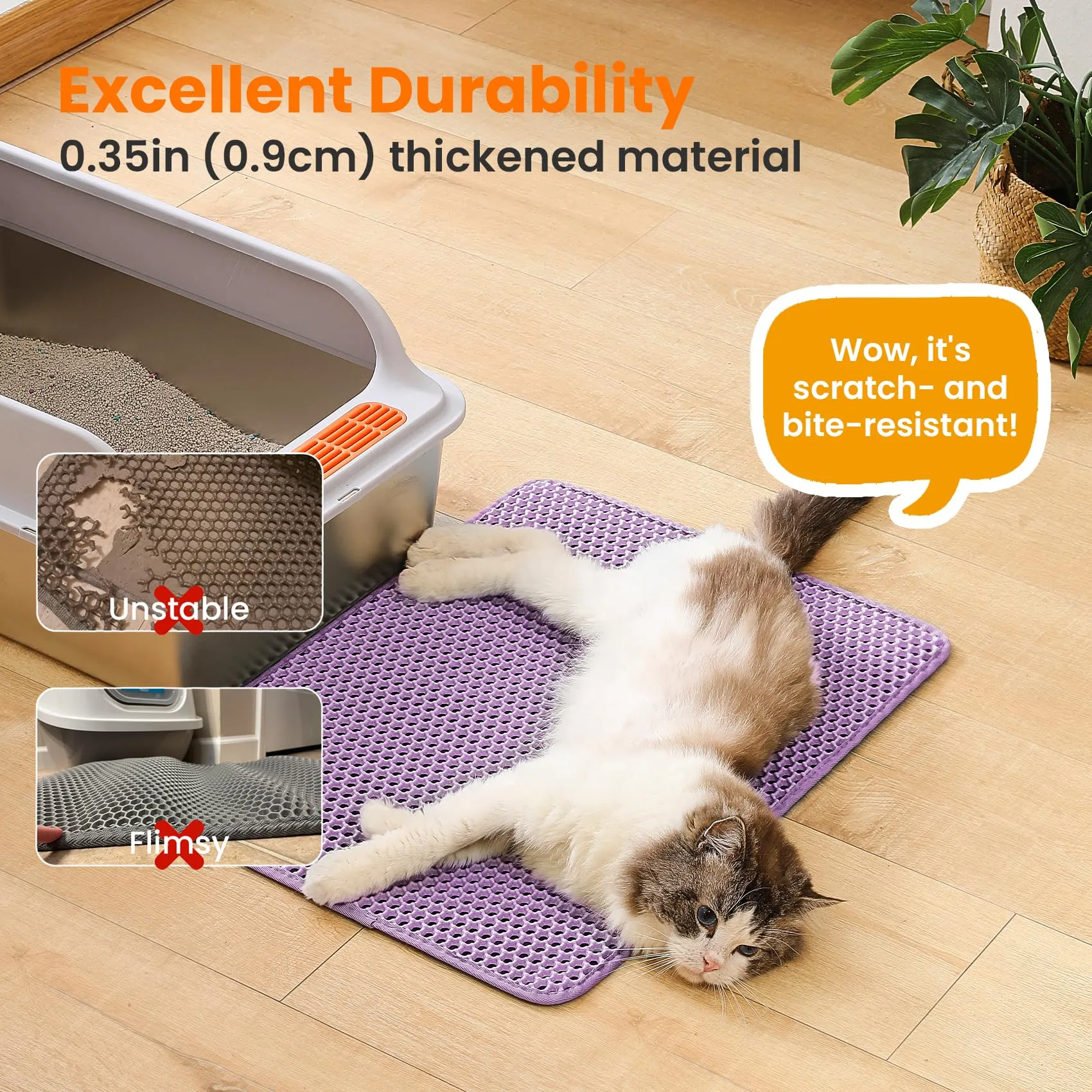 Petinstinct Tappetino per Lettiera Gatto, Design Nido d'Ape 2 Strati - immagine 6