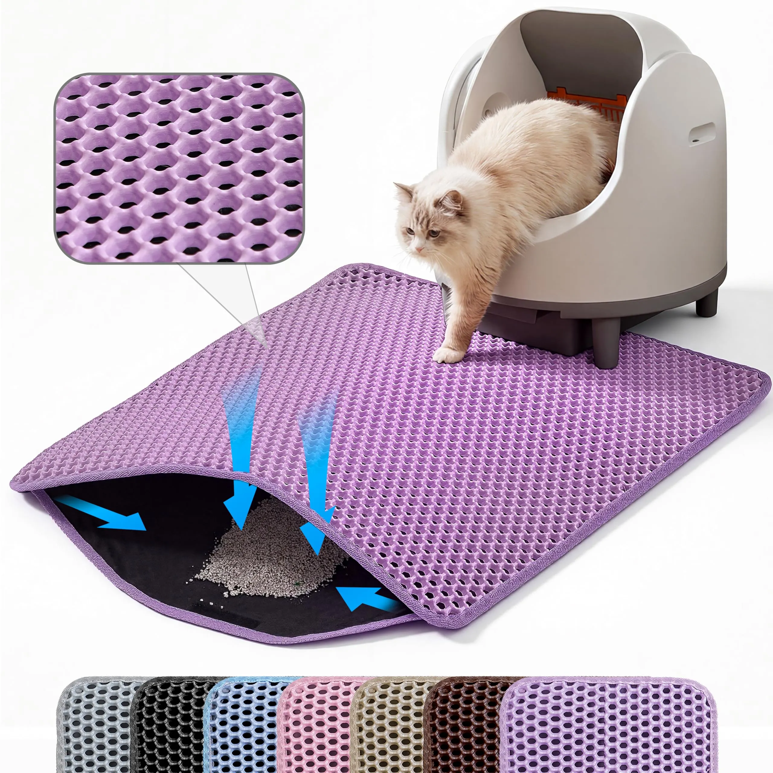Petinstinct Tappetino Jumbo per Lettiera Gatto, Design Nido d'Ape 2 Strati - immagine 1