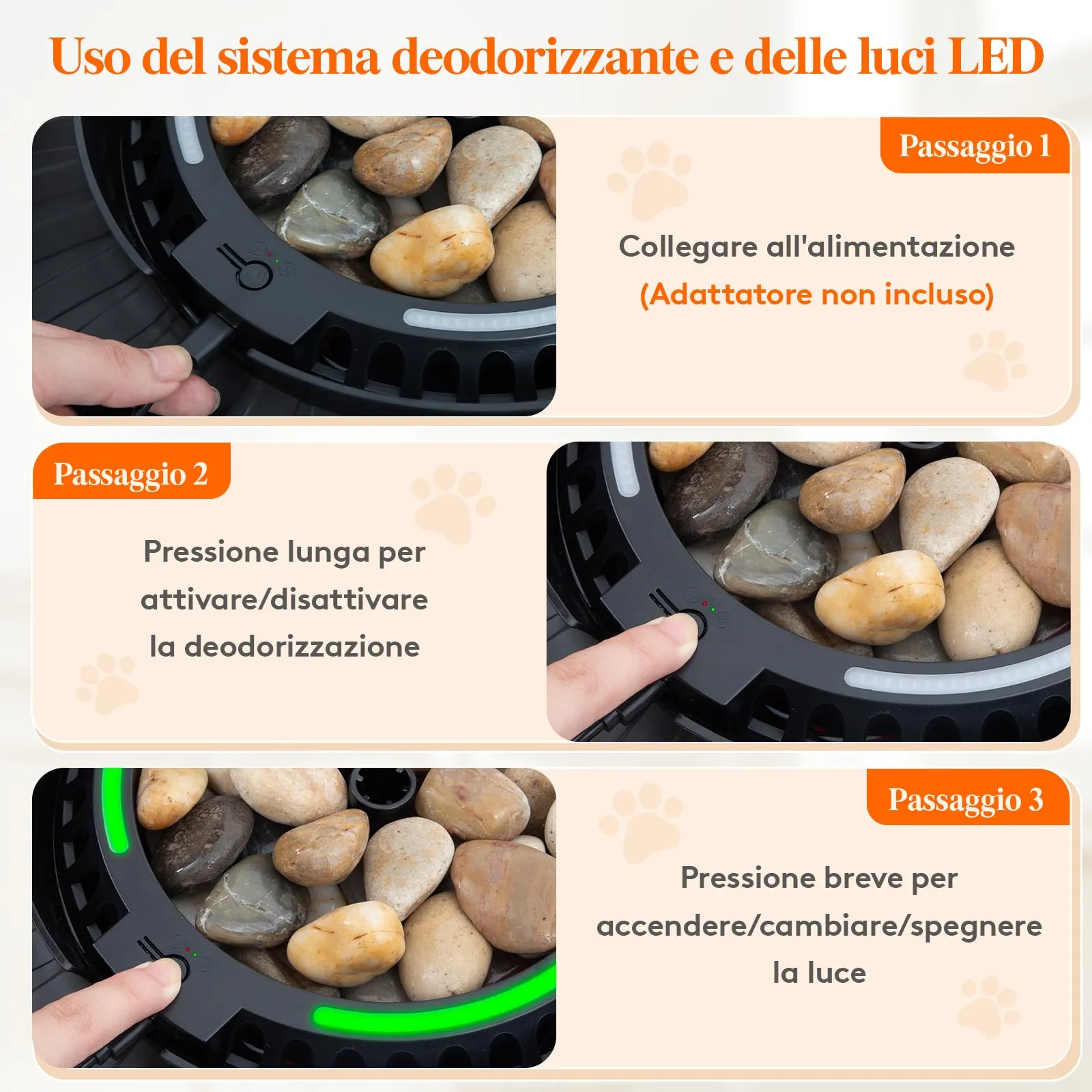 Lifewit Lettiera Gatto con Deodorante e Sensore a Infrarossi, Toilette per Gatti per Soggiorno, Camera da Letto e Angoli, Lettiera a Forma di Vaso con Pianta Finta e Paletta, 48 x 121 cm, Nera - immagine 7