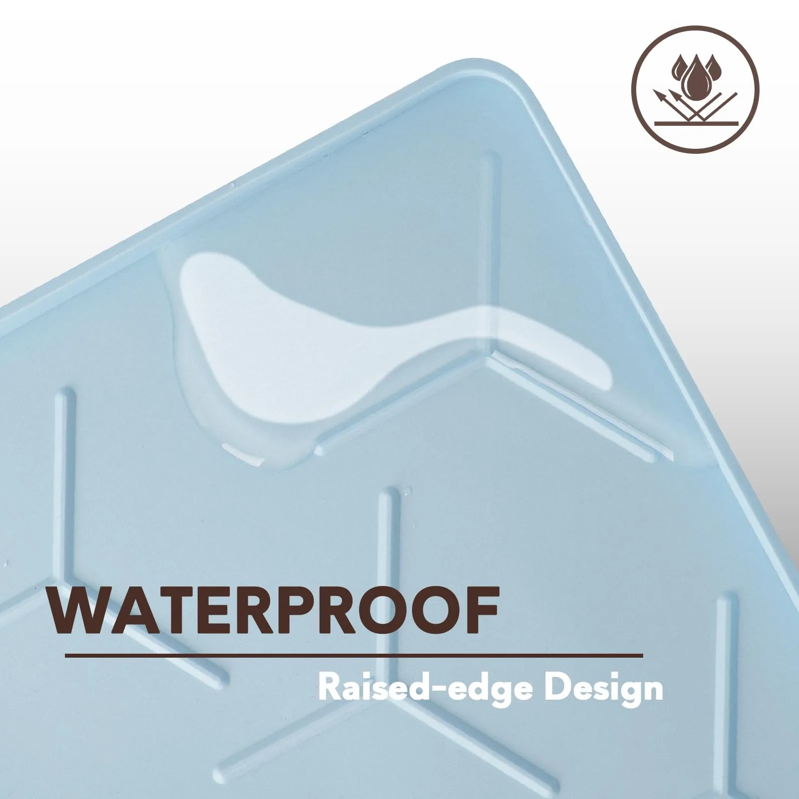 Garoopion Tappetino Lettiera Gatto Silicone, Grande 86x56cm, Blu - immagine 7