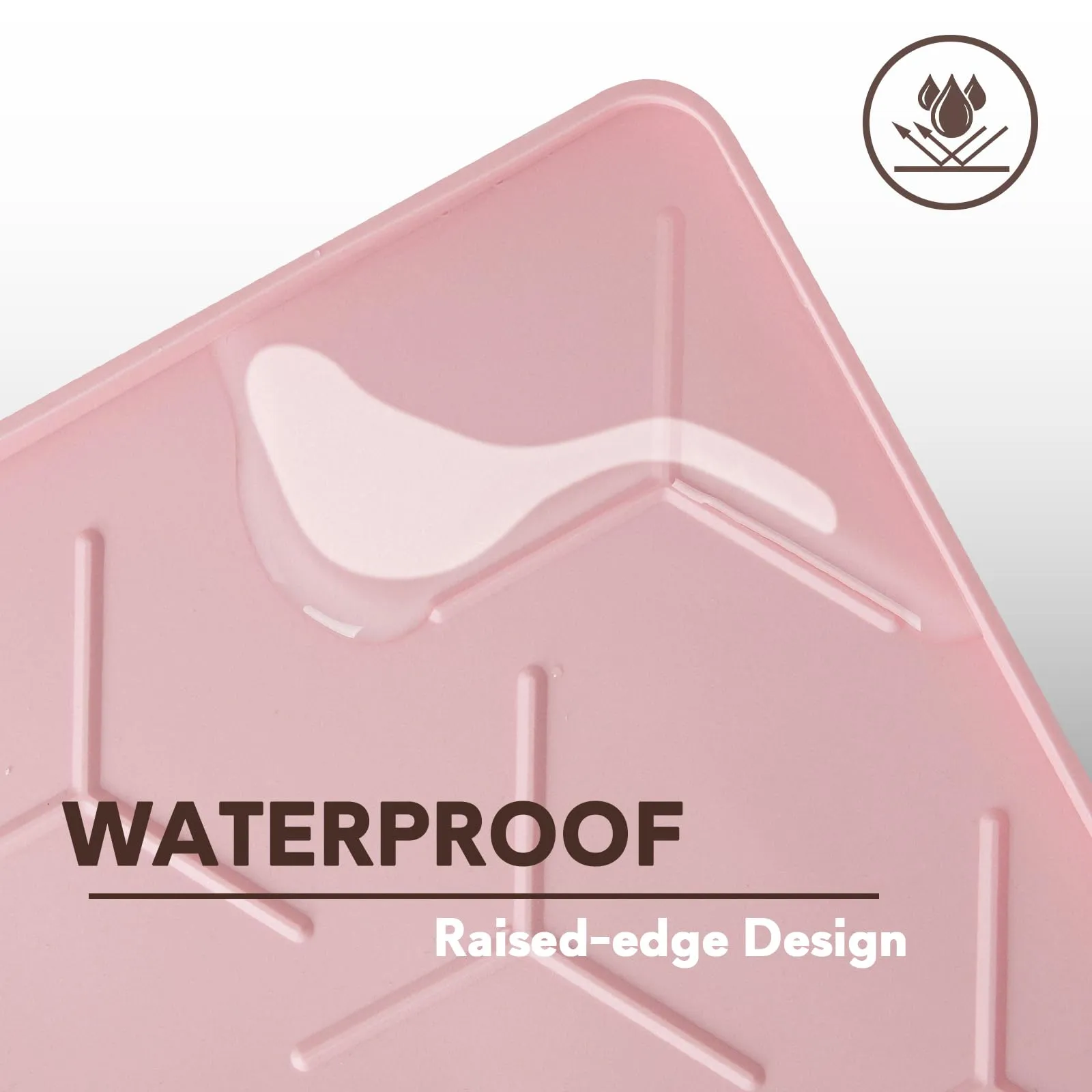 Garoopion Tappetino Lettiera Gatto Silicone, Grande 86x56cm, Rosa - immagine 7