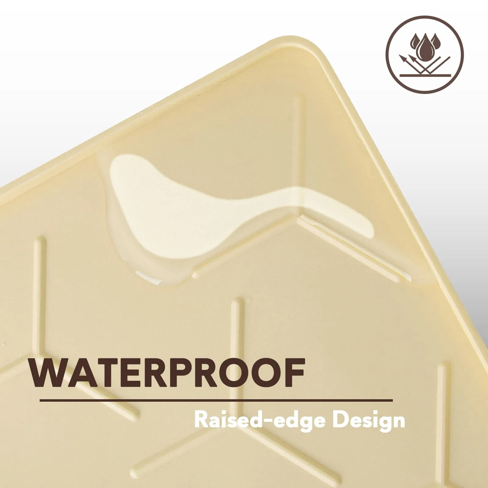 Garoopion Tappetino Lettiera Gatto Silicone, Grande 86x56cm, Beige - immagine 7