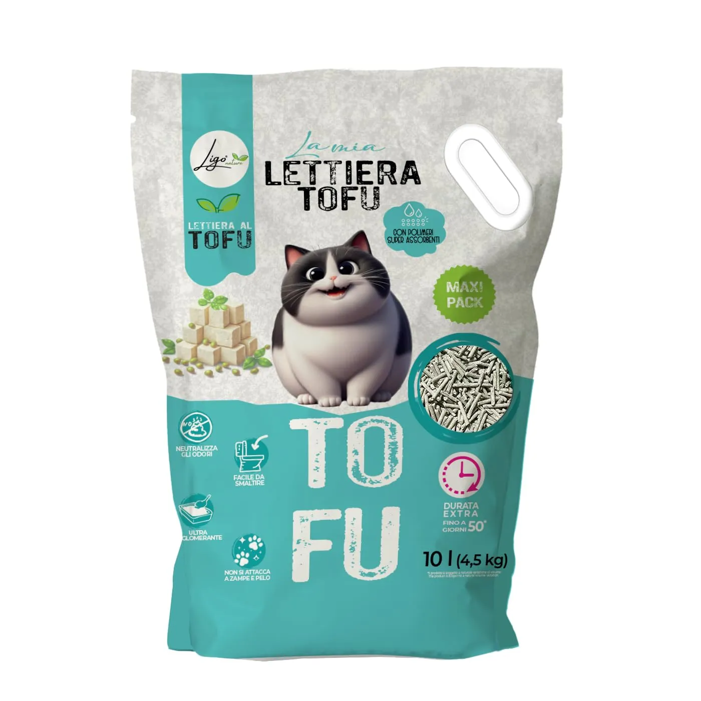 Ligo Nature Lettiera gatto |neutro |ecologica|ultra assorbente|assorbimento rapido|controllo degli odori|10l - immagine 1
