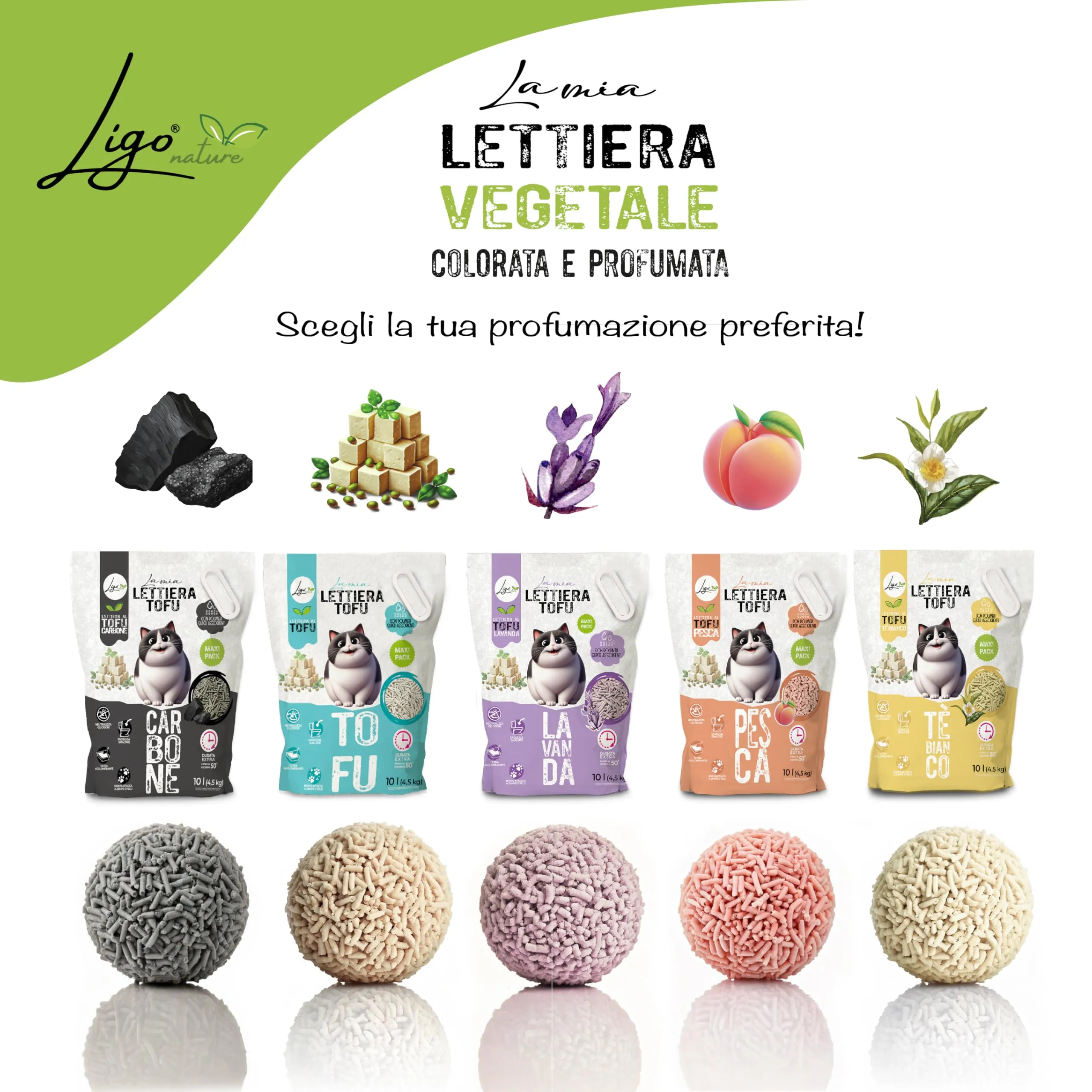 Ligo Nature Lettiera gatto |neutro |ecologica|ultra assorbente|assorbimento rapido|controllo degli odori|10l - immagine 3