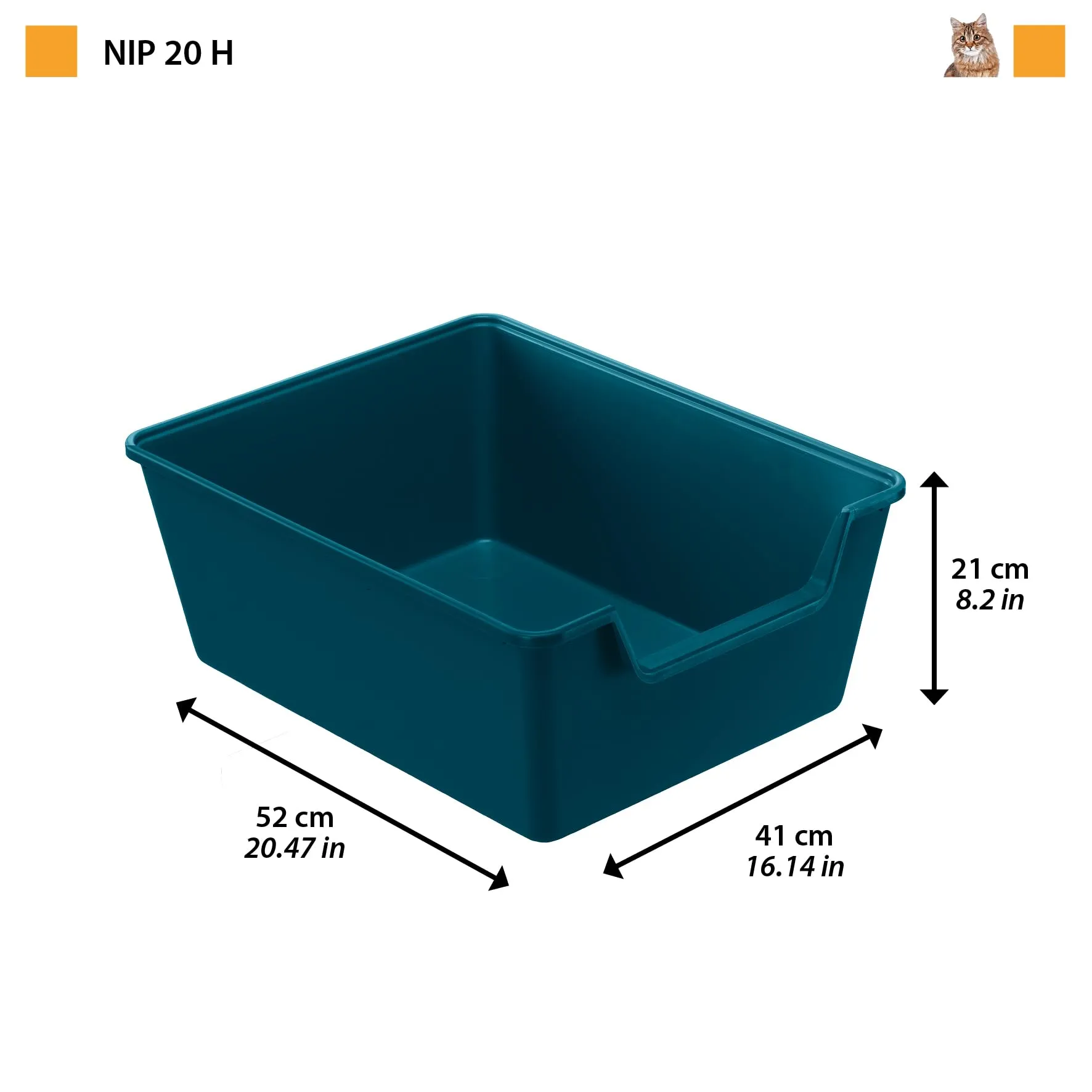 Ferplast Lettiera Gatto, Toilette per Gatti Grandi, in Plastica con Bordi Alti, Facile e Veloce da Pulire L 52 × W 41× H 21 cm, Vari Colori - immagine 10